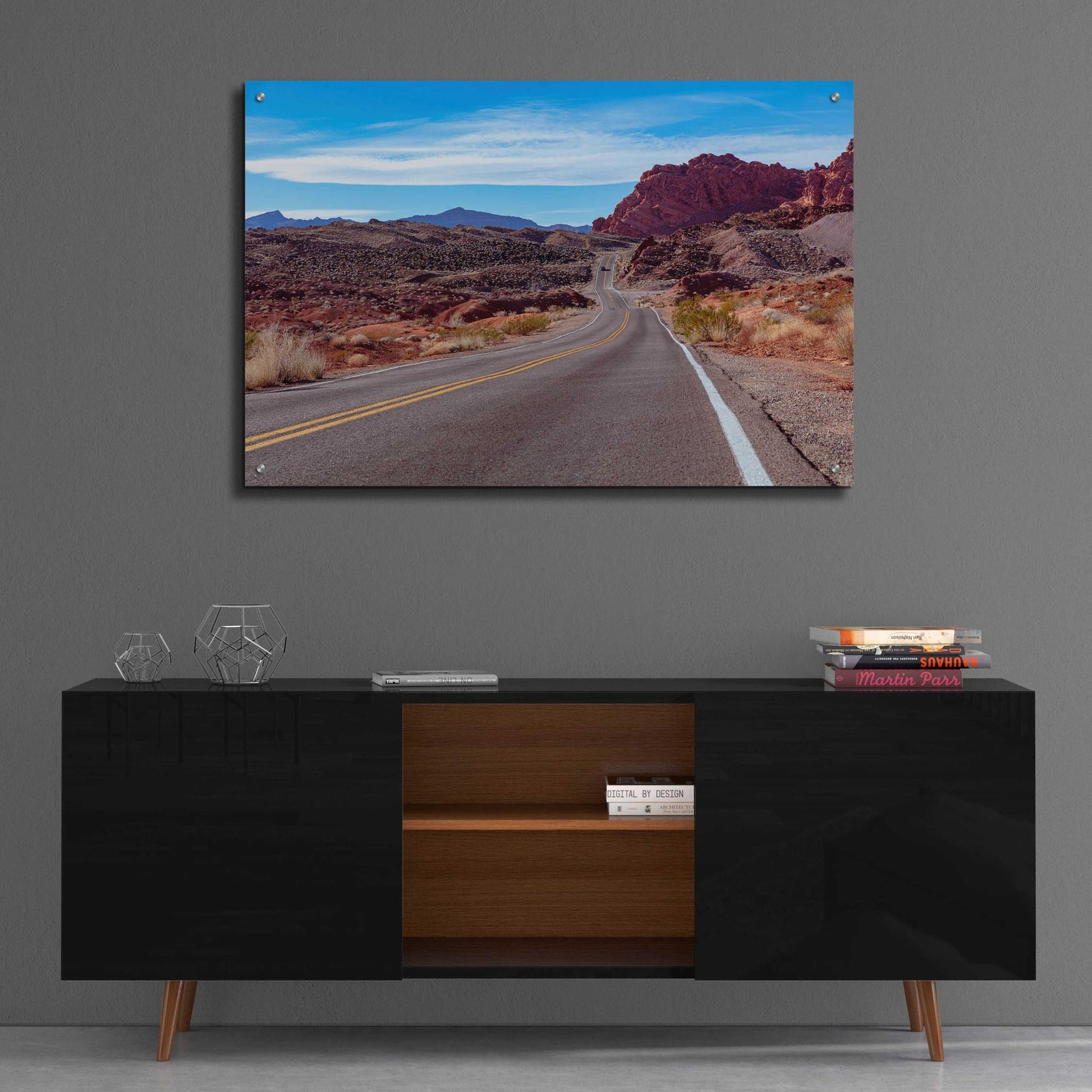 Epic Art 'Desert Road' by Epic Portfolio, Acrylic Glass Wall Art,36x24