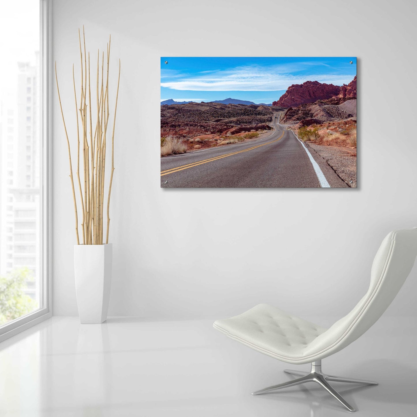 Epic Art 'Desert Road' by Epic Portfolio, Acrylic Glass Wall Art,36x24