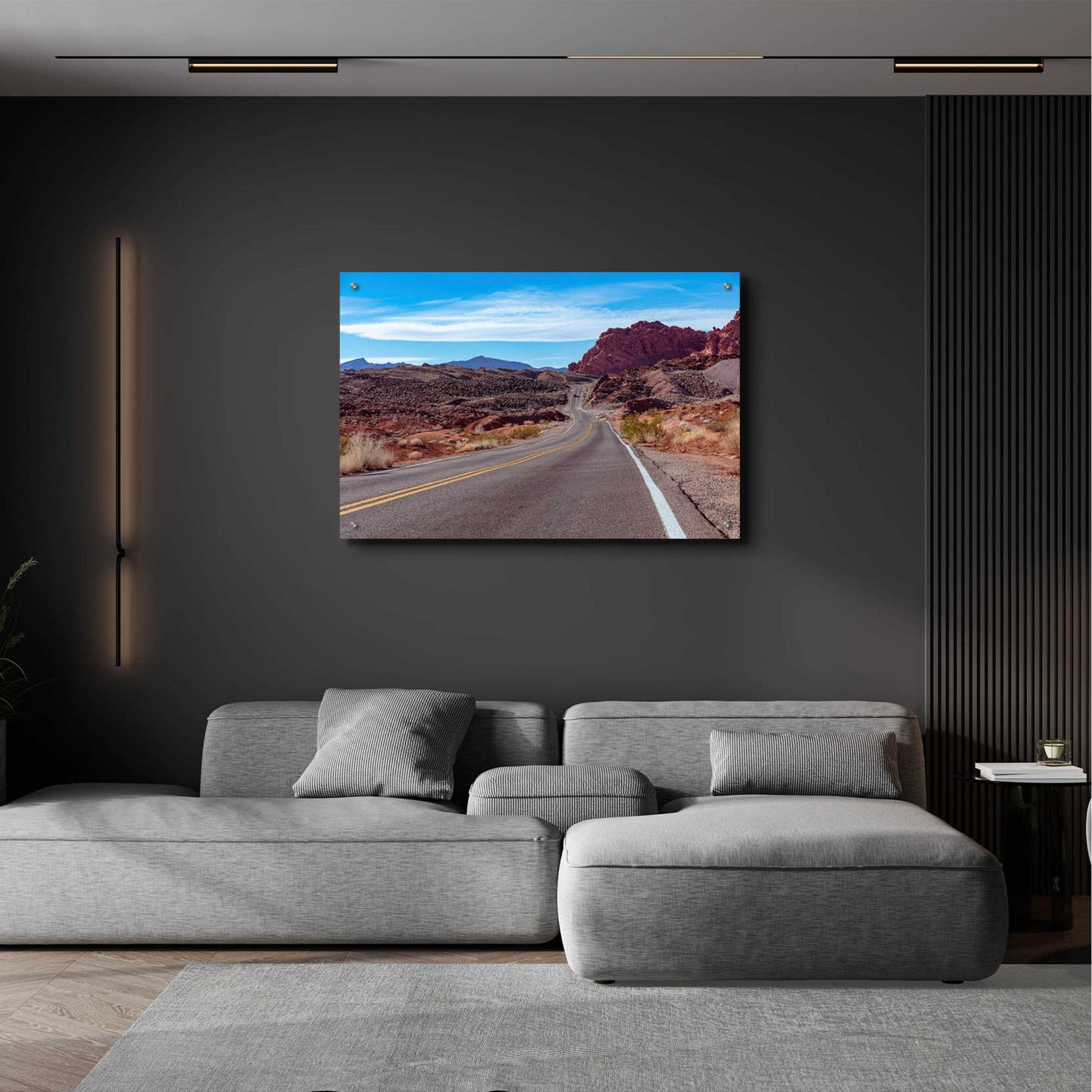 Epic Art 'Desert Road' by Epic Portfolio, Acrylic Glass Wall Art,36x24