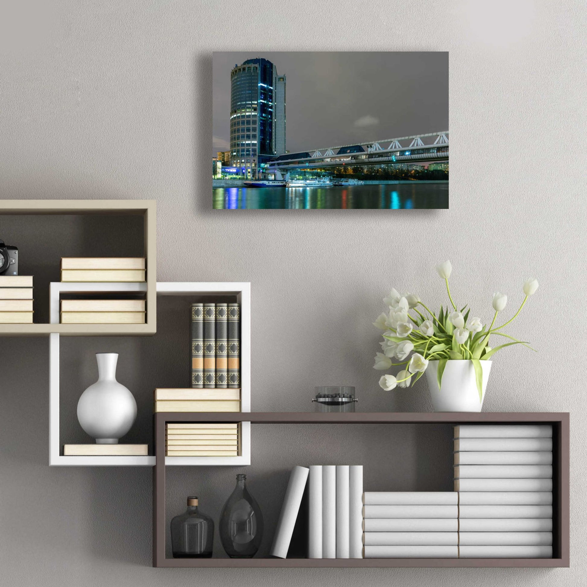 Epic Art 'Moscow - Bargation Bridge' by Epic Portfolio, Acrylic Glass Wall Art,24x16