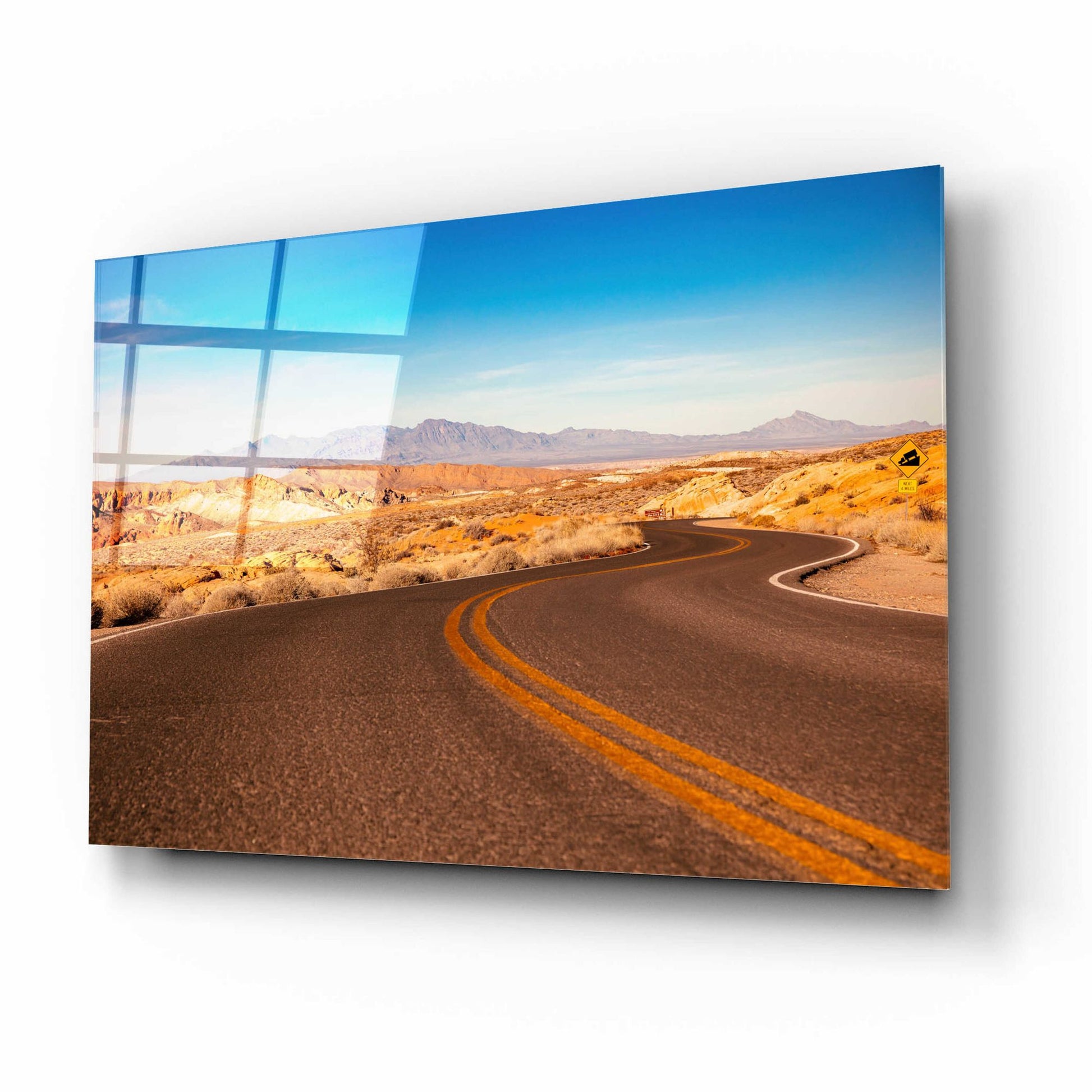 Epic Art 'Winding Desert Road' by Epic Portfolio, Acrylic Glass Wall Art,16x12