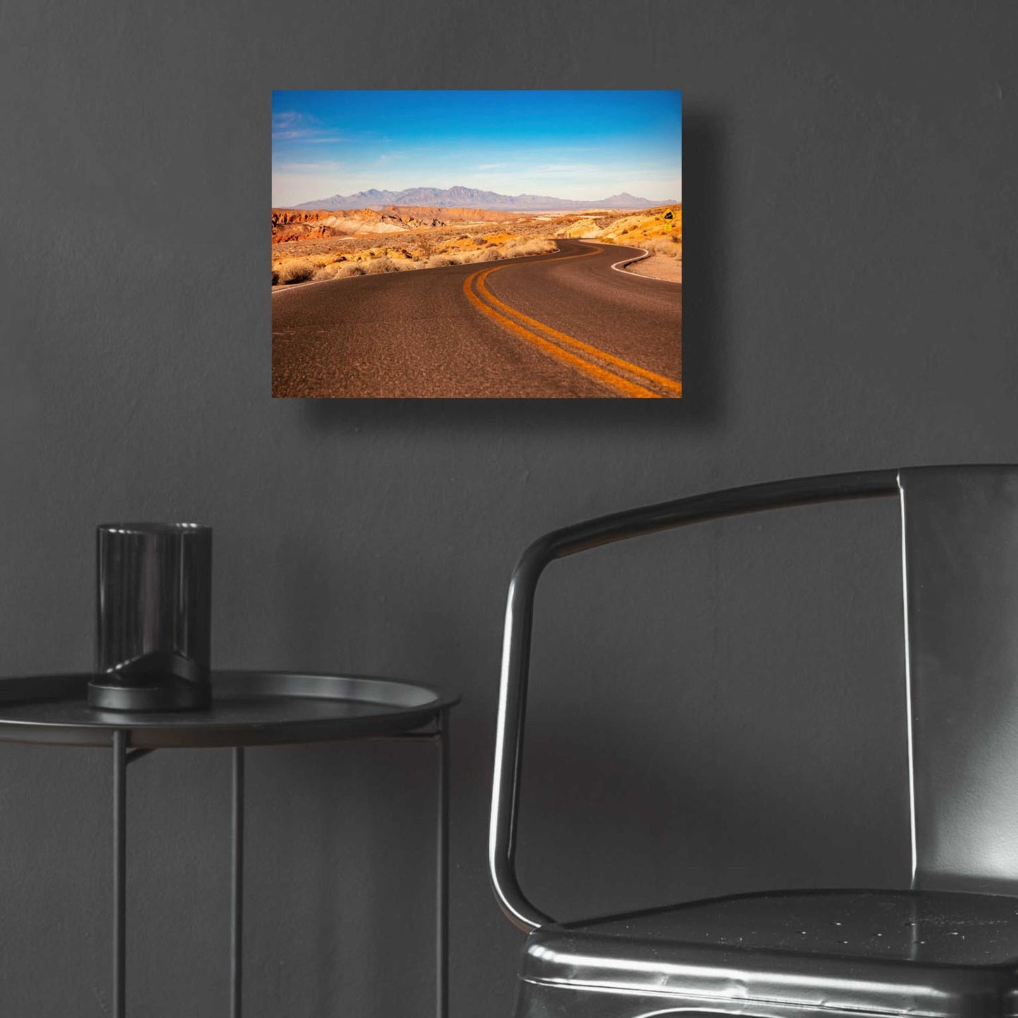 Epic Art 'Winding Desert Road' by Epic Portfolio, Acrylic Glass Wall Art,16x12