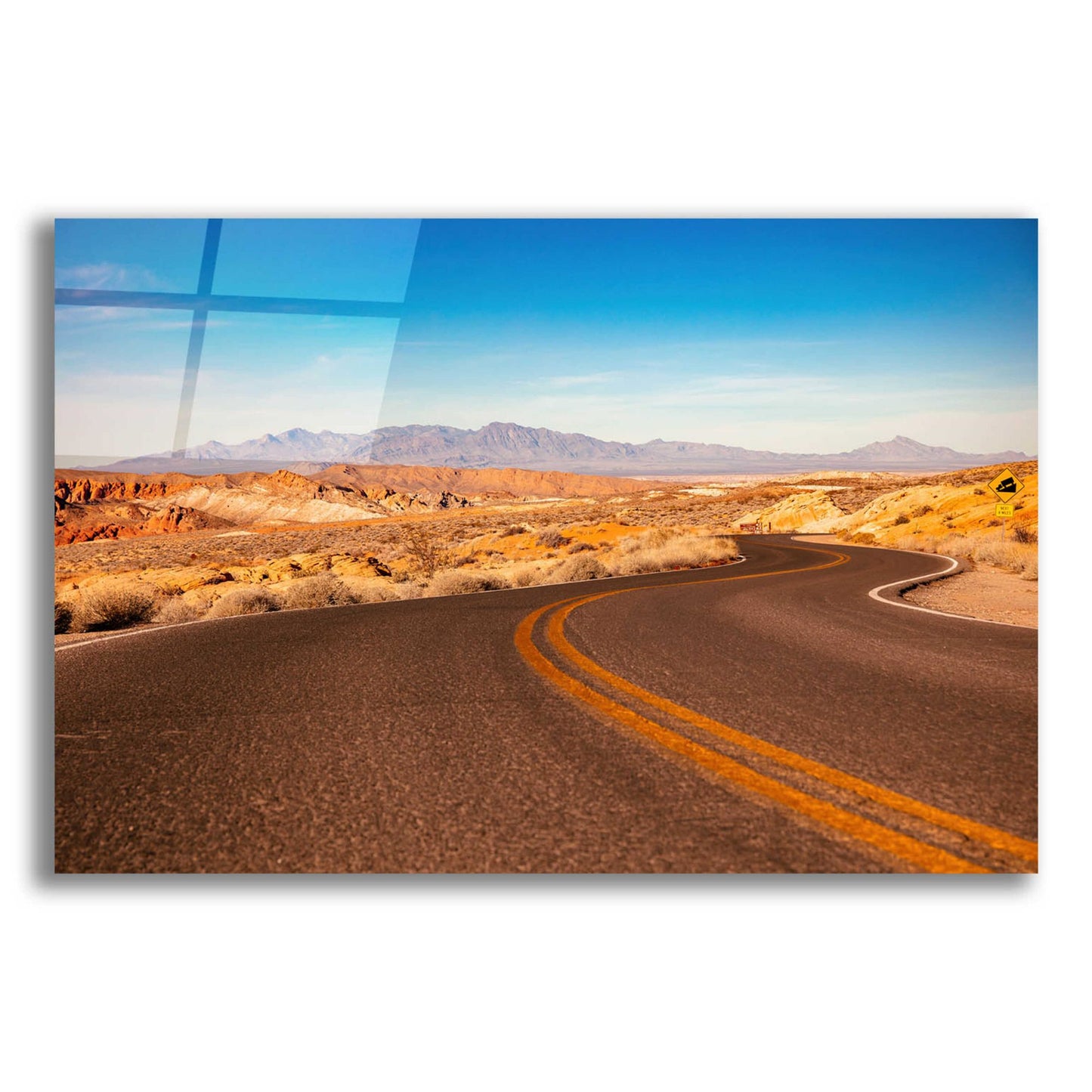 Epic Art 'Winding Desert Road' by Epic Portfolio, Acrylic Glass Wall Art,16x12