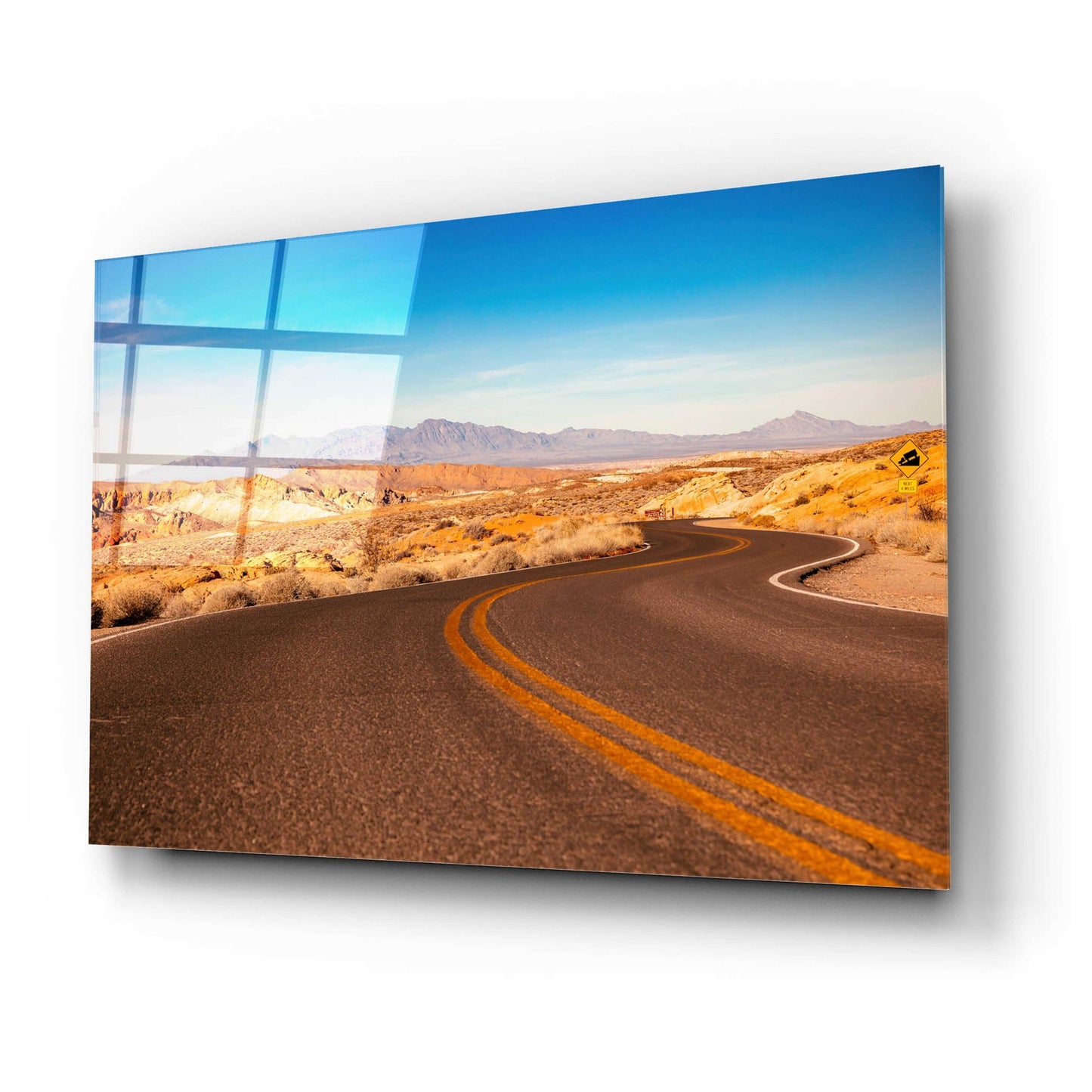 Epic Art 'Winding Desert Road' by Epic Portfolio, Acrylic Glass Wall Art,24x16