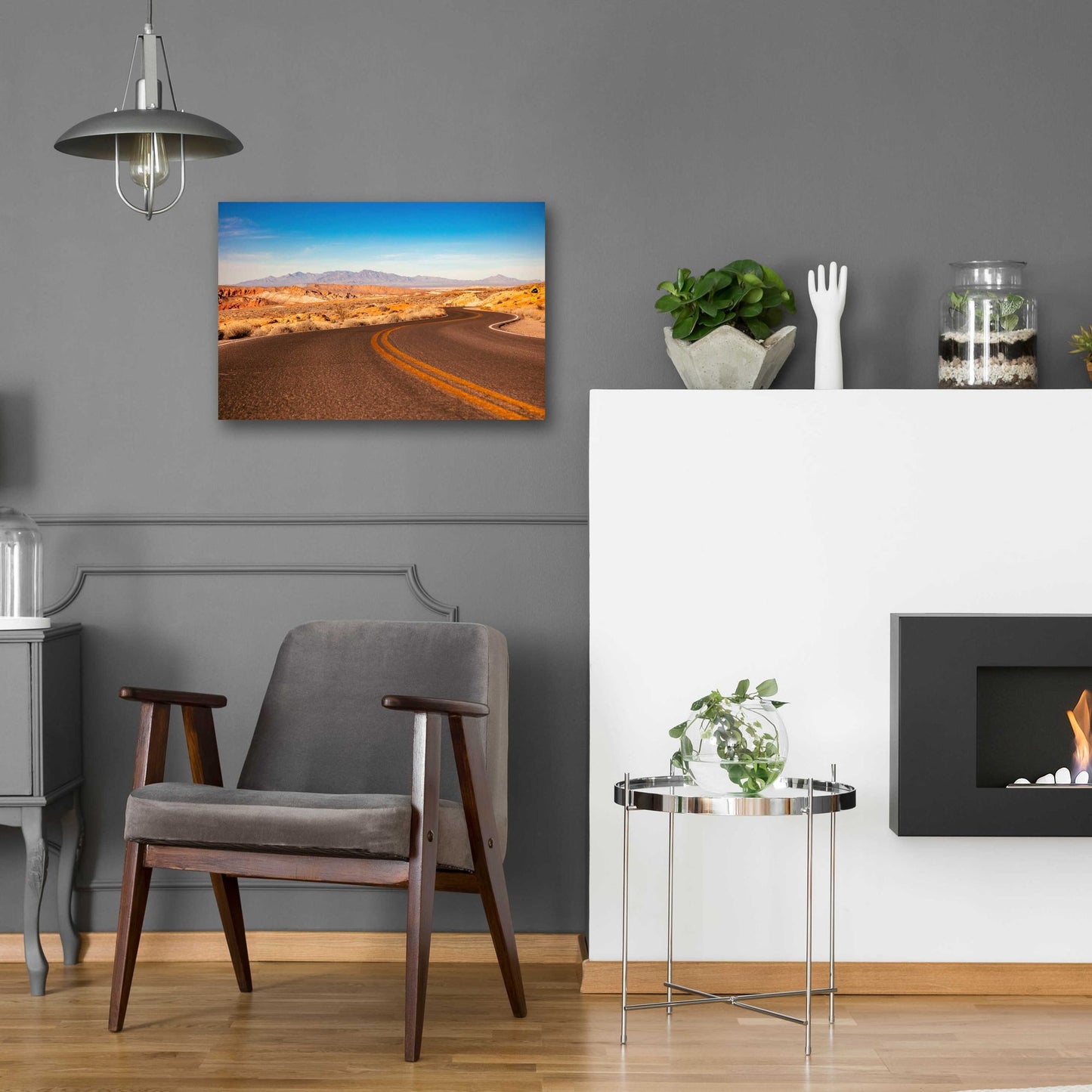 Epic Art 'Winding Desert Road' by Epic Portfolio, Acrylic Glass Wall Art,24x16