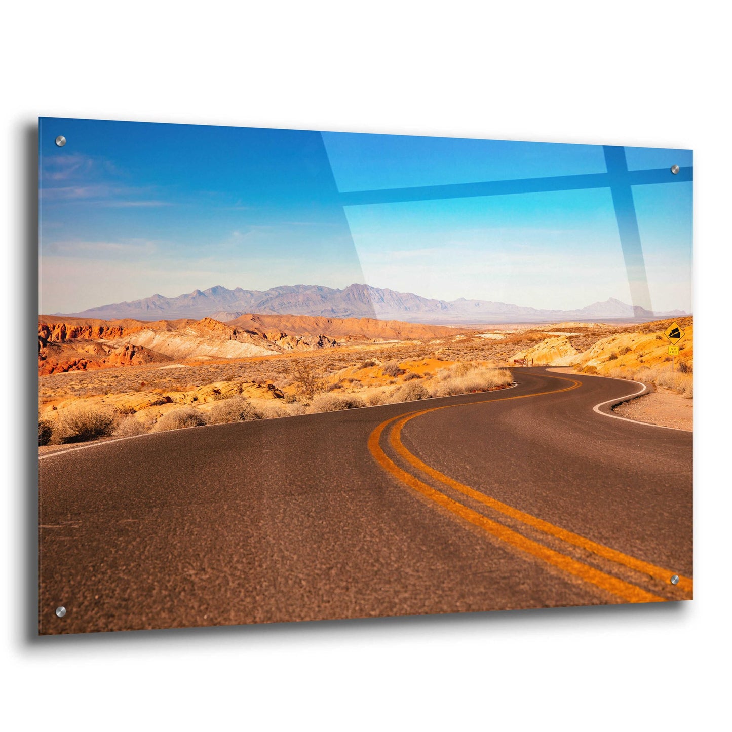 Epic Art 'Winding Desert Road' by Epic Portfolio, Acrylic Glass Wall Art,36x24