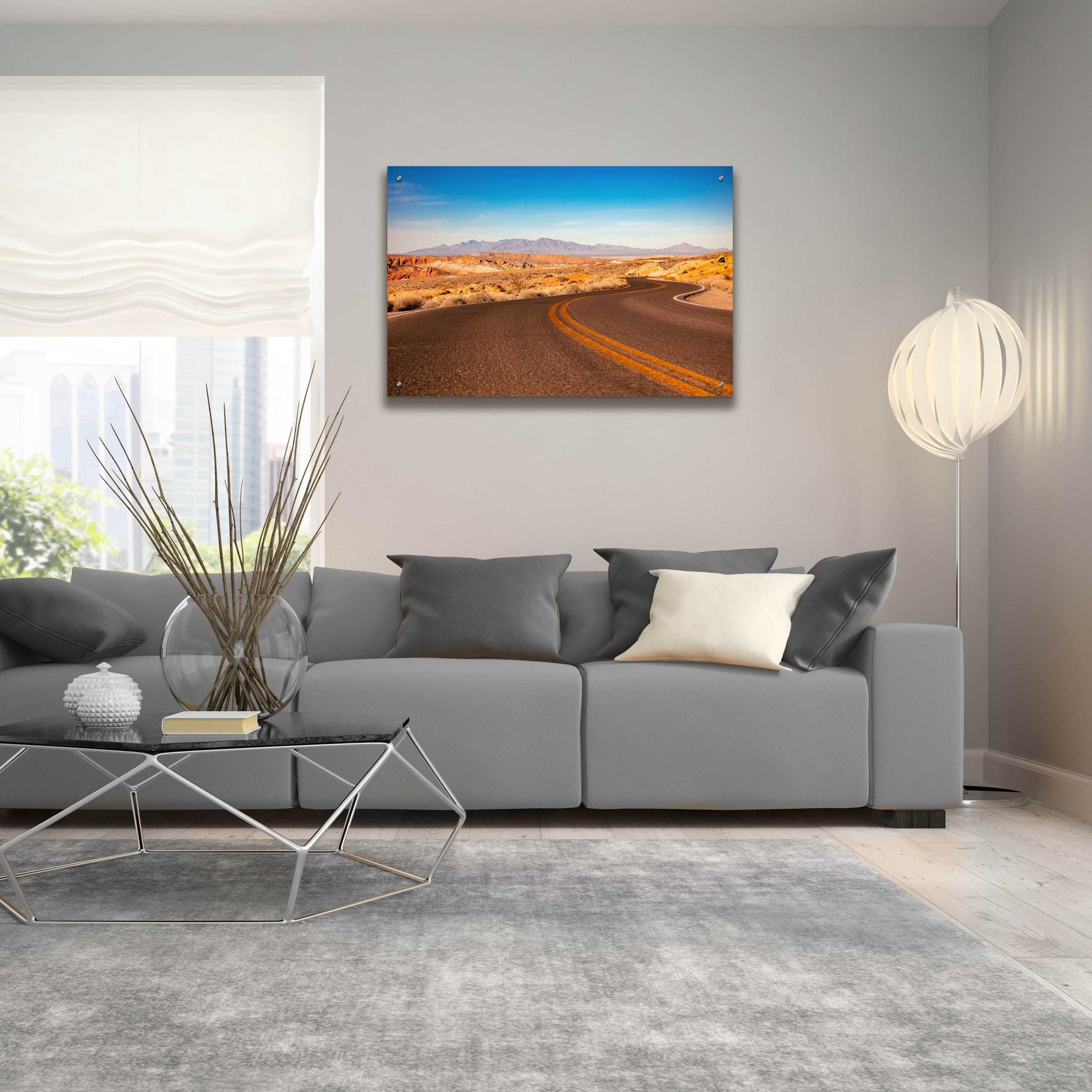 Epic Art 'Winding Desert Road' by Epic Portfolio, Acrylic Glass Wall Art,36x24