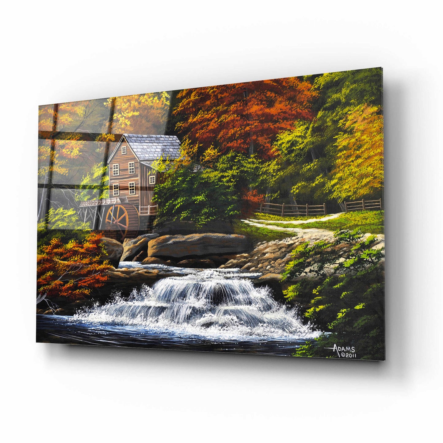 Epic Art 'Autumn Mill' by Gary Adams, Acrylic Glass Wall Art,16x12