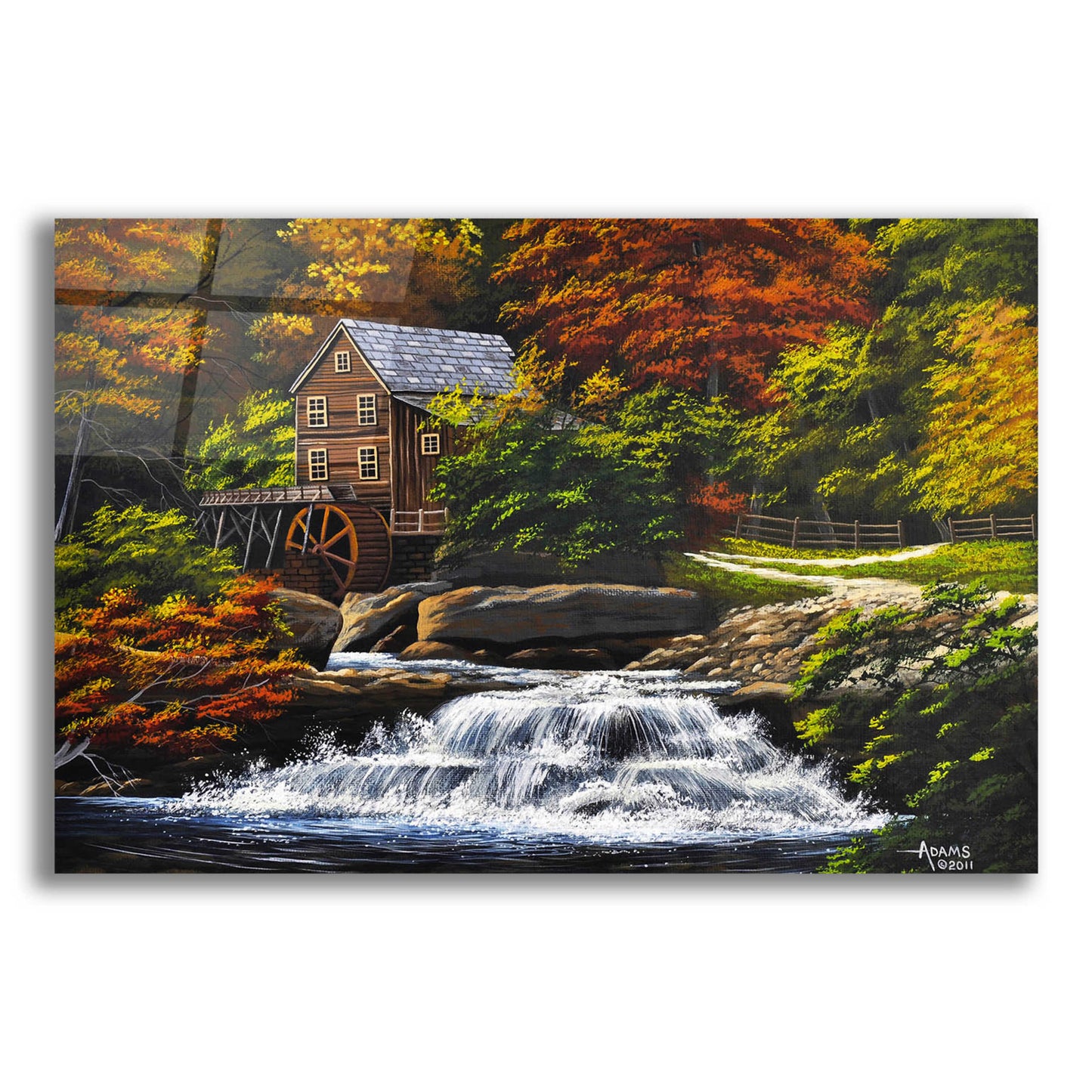 Epic Art 'Autumn Mill' by Gary Adams, Acrylic Glass Wall Art,16x12