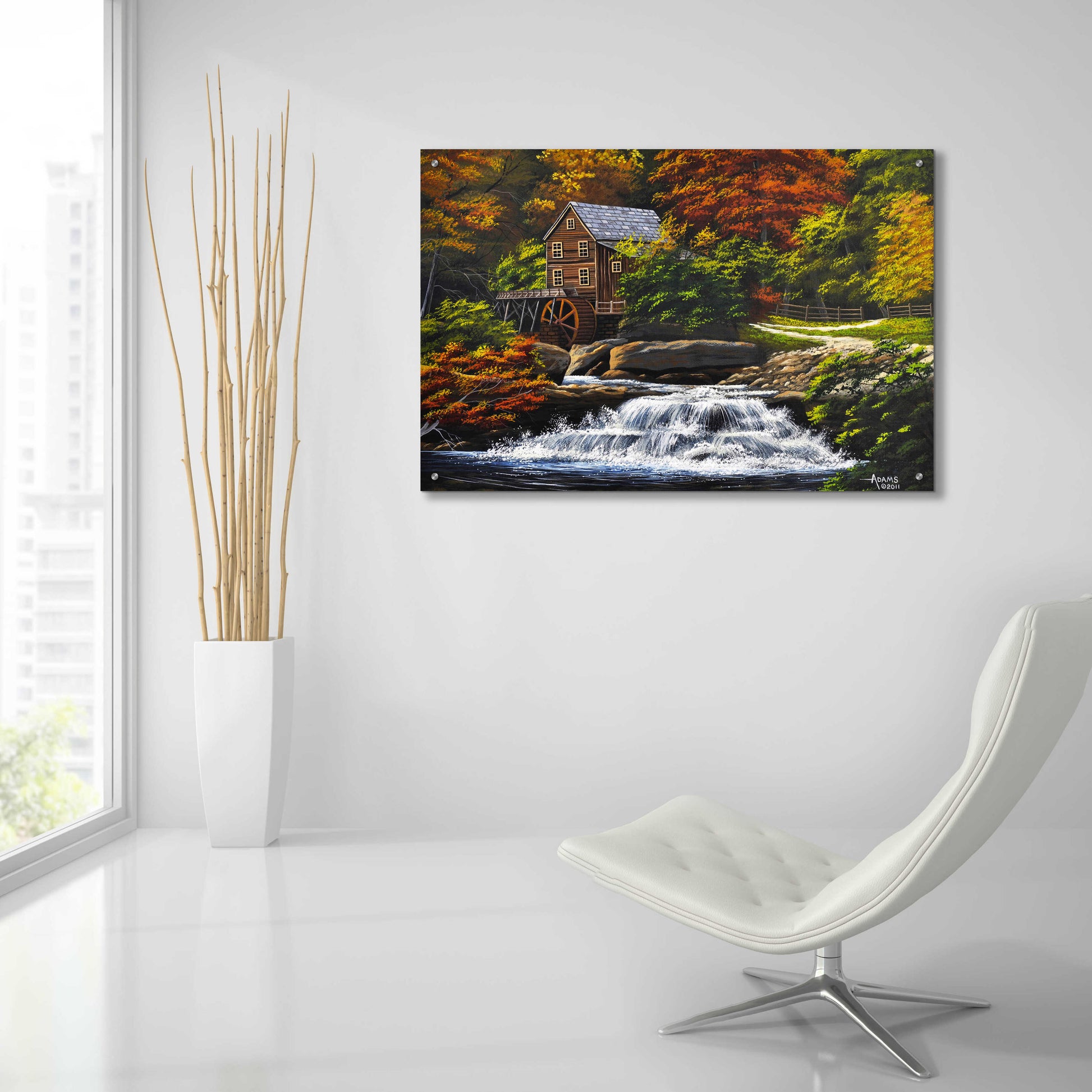 Epic Art 'Autumn Mill' by Gary Adams, Acrylic Glass Wall Art,36x24