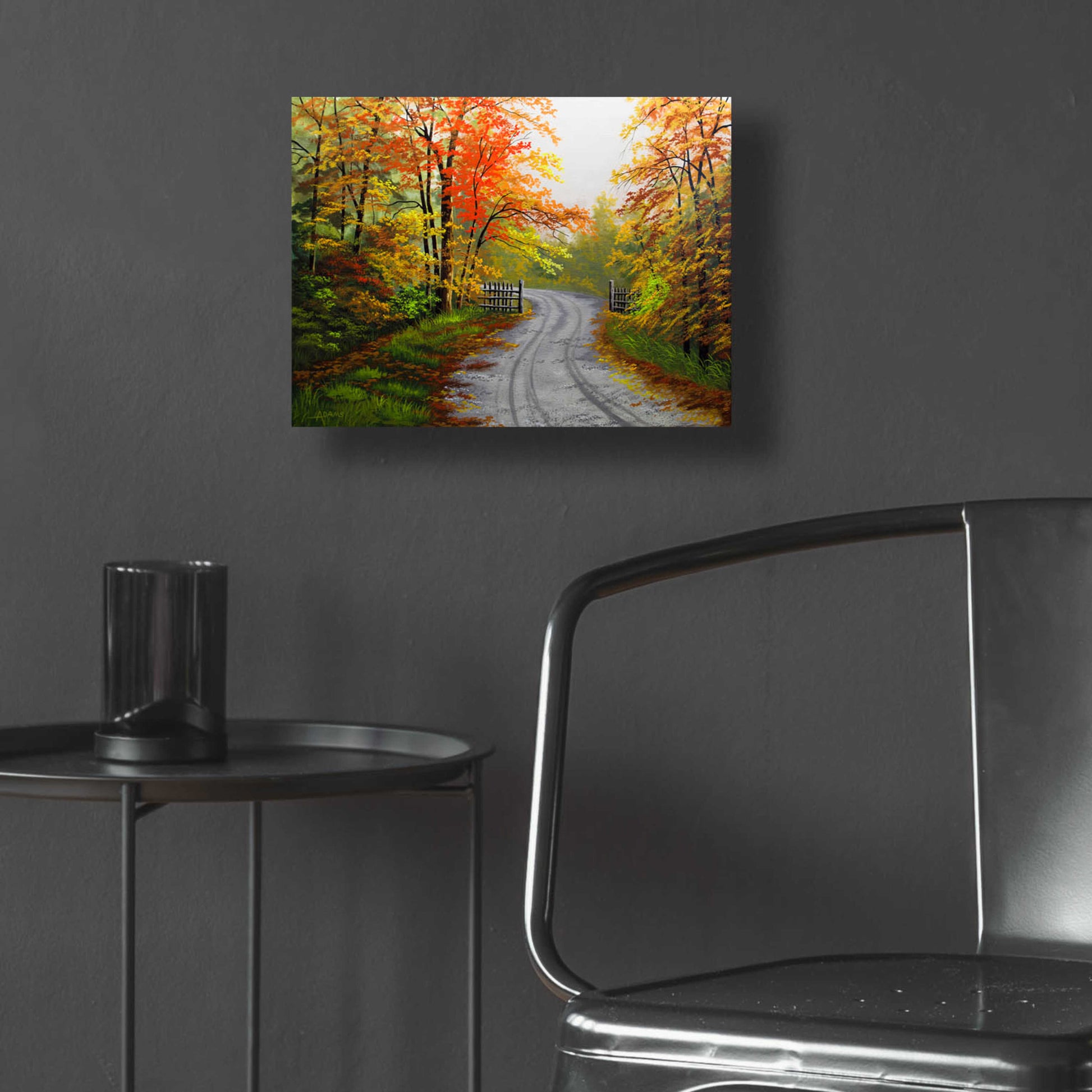 Epic Art 'Autumn Road' by Gary Adams, Acrylic Glass Wall Art,16x12