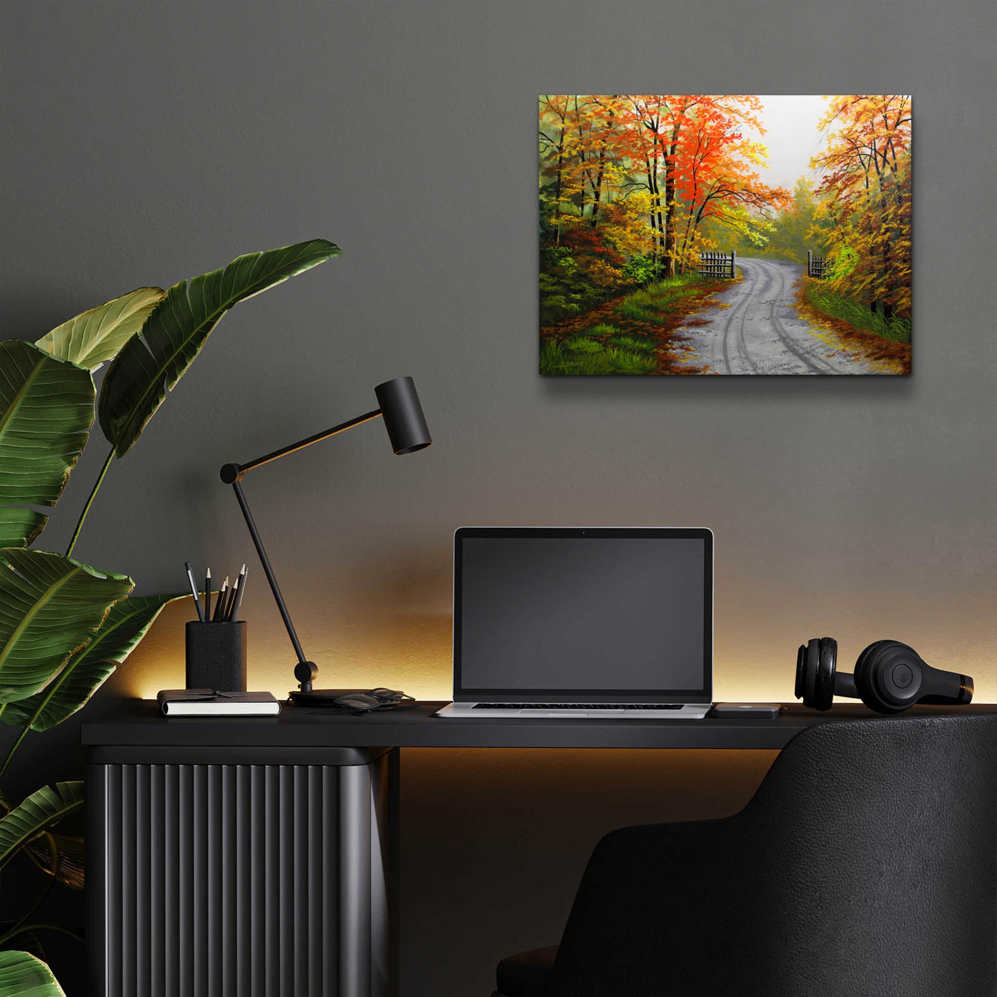 Epic Art 'Autumn Road' by Gary Adams, Acrylic Glass Wall Art,16x12