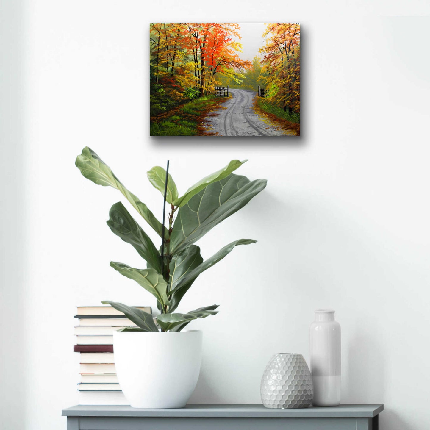 Epic Art 'Autumn Road' by Gary Adams, Acrylic Glass Wall Art,16x12