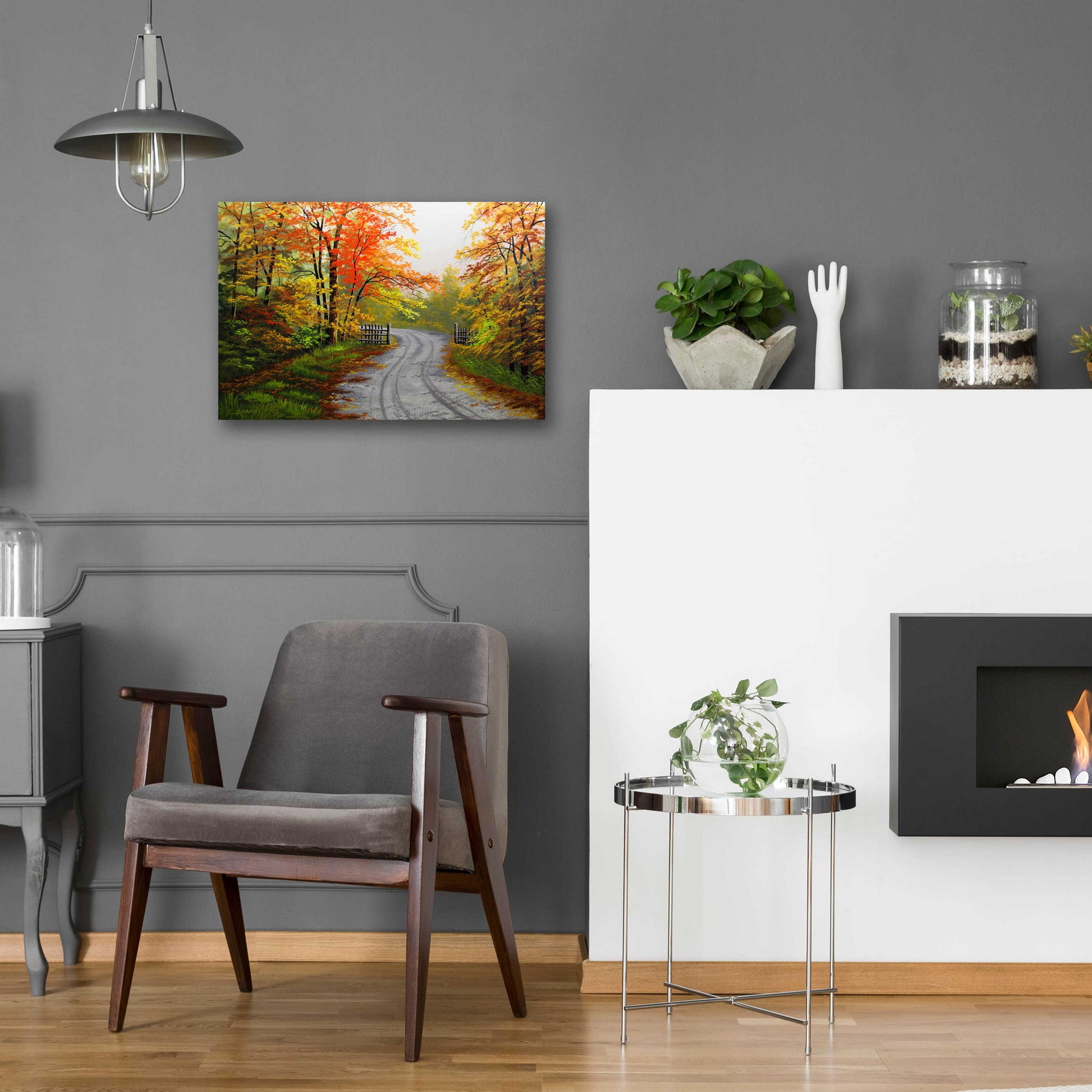 Epic Art 'Autumn Road' by Gary Adams, Acrylic Glass Wall Art,24x16