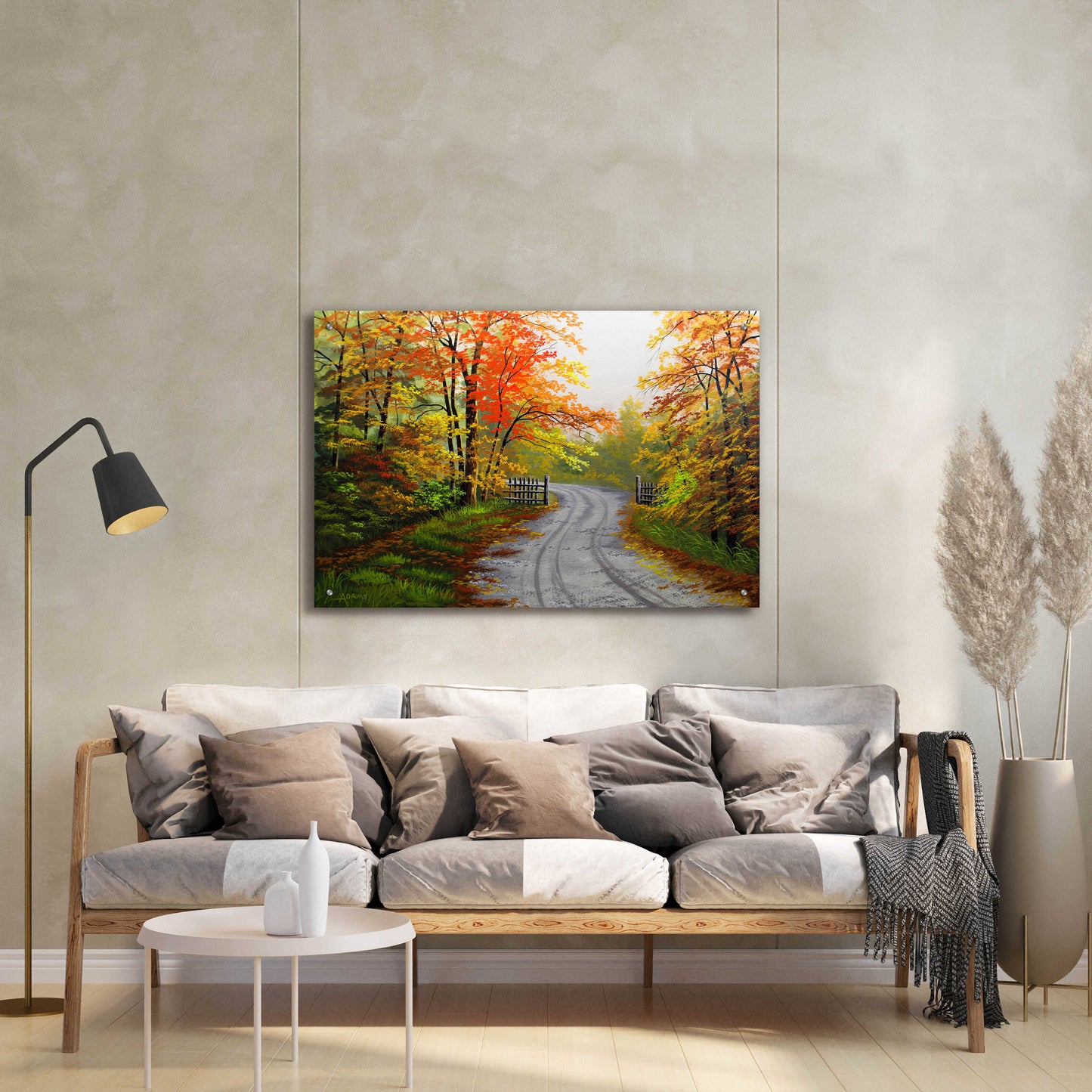 Epic Art 'Autumn Road' by Gary Adams, Acrylic Glass Wall Art,36x24