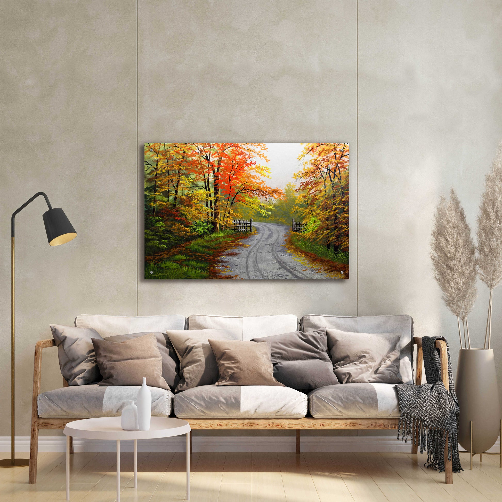 Epic Art 'Autumn Road' by Gary Adams, Acrylic Glass Wall Art,36x24