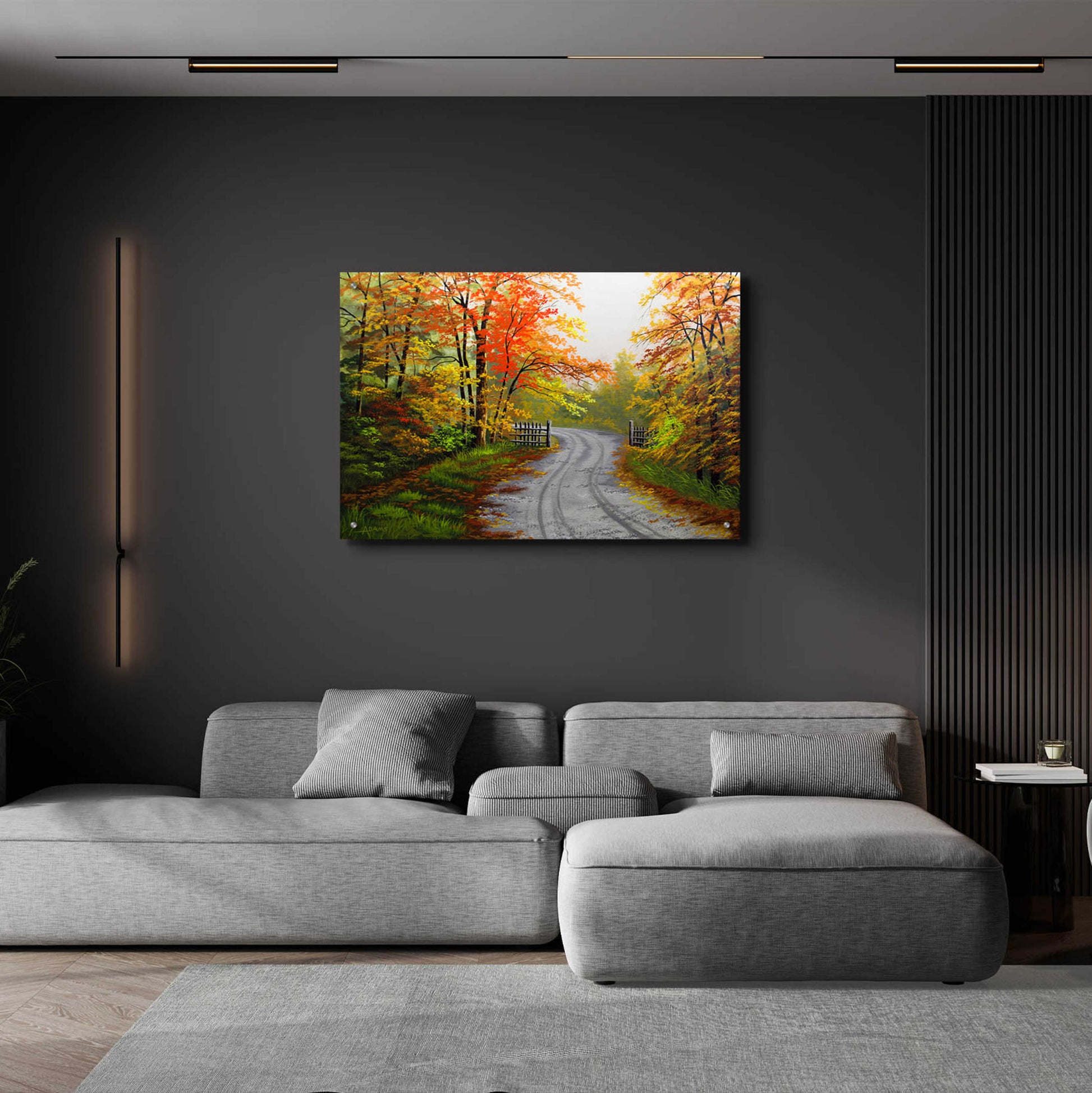 Epic Art 'Autumn Road' by Gary Adams, Acrylic Glass Wall Art,36x24