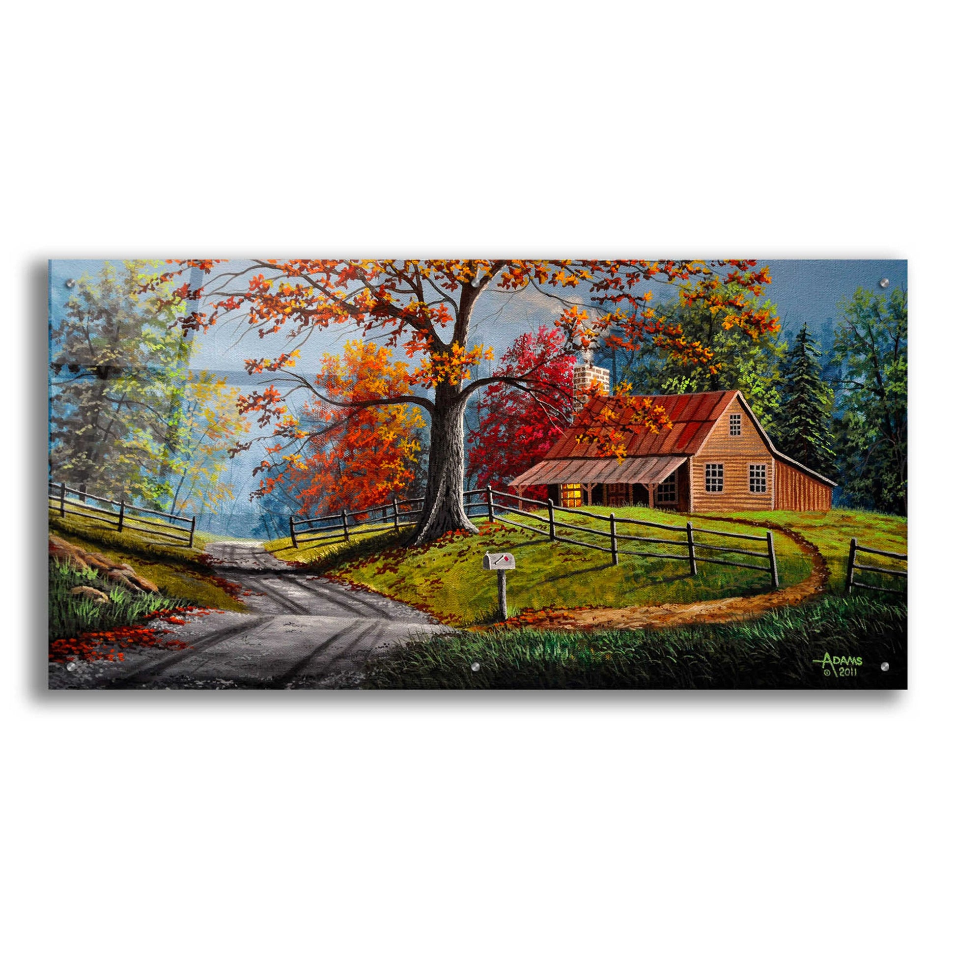 Epic Art 'Country Life' by Gary Adams, Acrylic Glass Wall Art,48x24