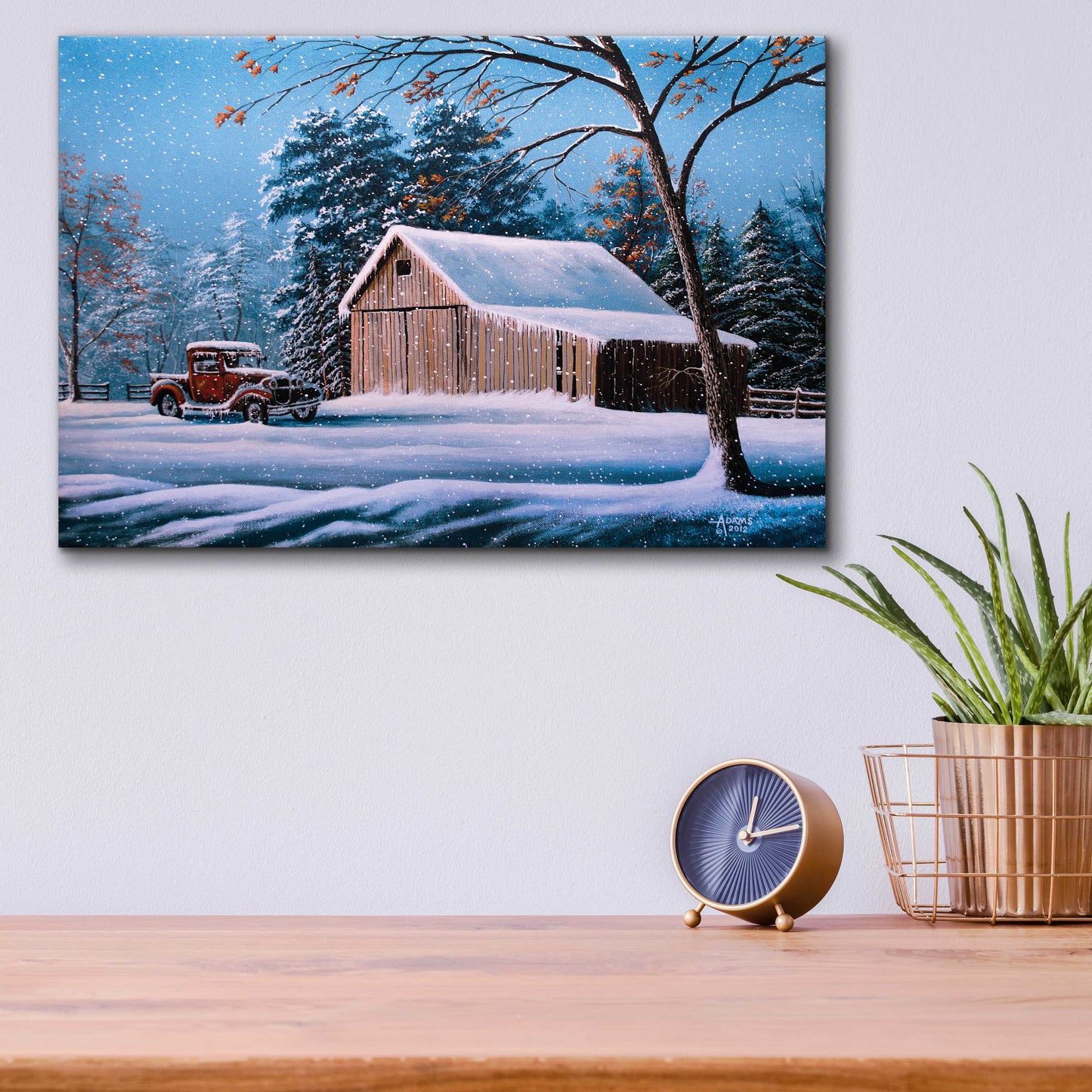 Epic Art 'First Snow' by Gary Adams, Acrylic Glass Wall Art,16x12