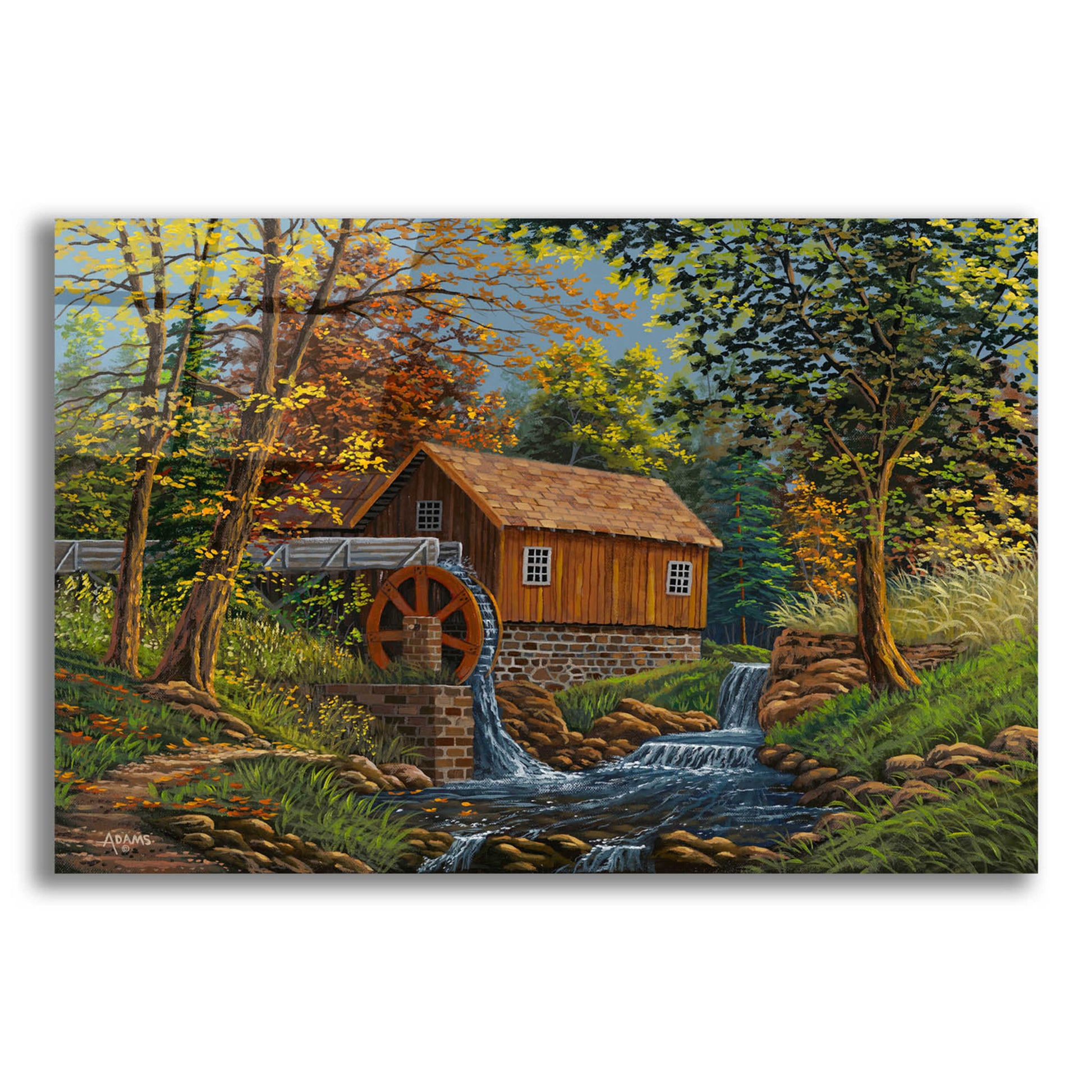 Epic Art 'Shady Grove Mill' by Gary Adams, Acrylic Glass Wall Art,16x12