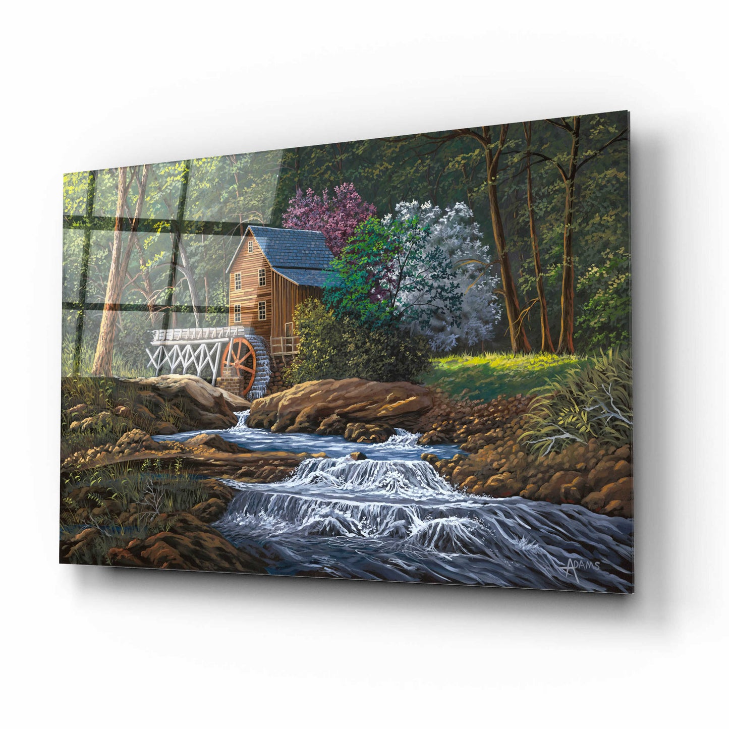 Epic Art 'Springtime Mill' by Gary Adams, Acrylic Glass Wall Art,16x12