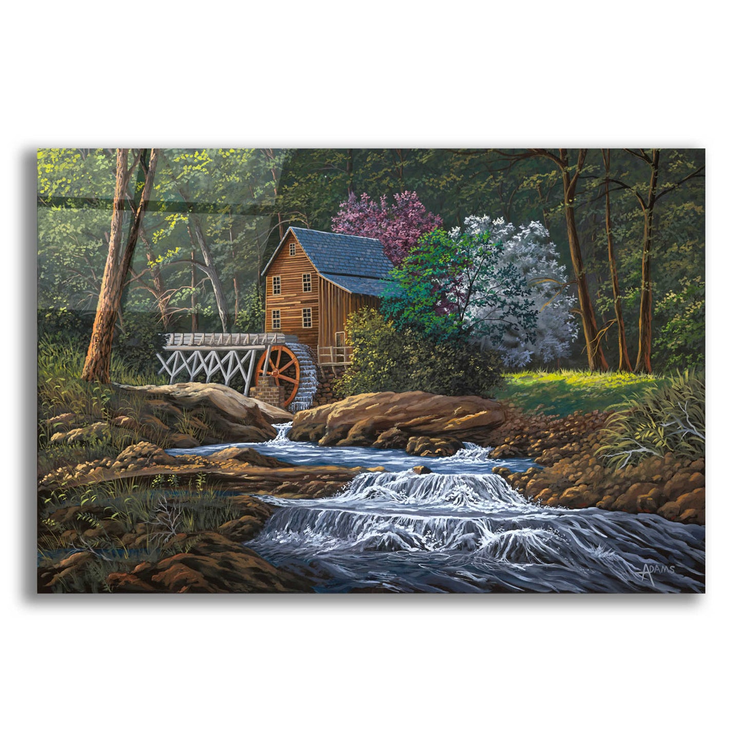 Epic Art 'Springtime Mill' by Gary Adams, Acrylic Glass Wall Art,16x12