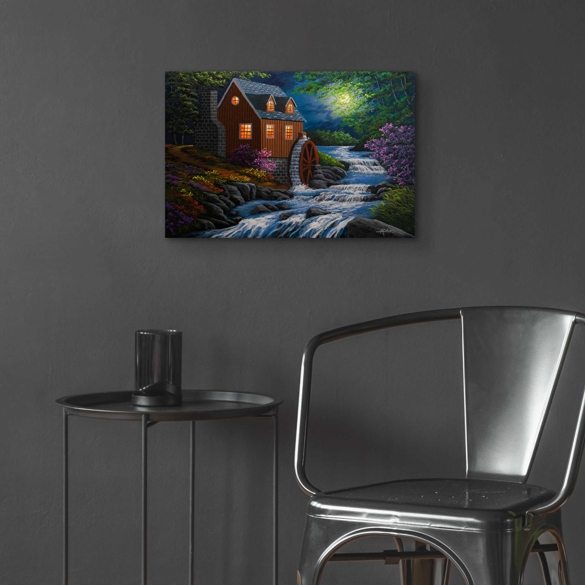 Epic Art 'Moonlit Mill' by Gary Adams, Acrylic Glass Wall Art,24x16