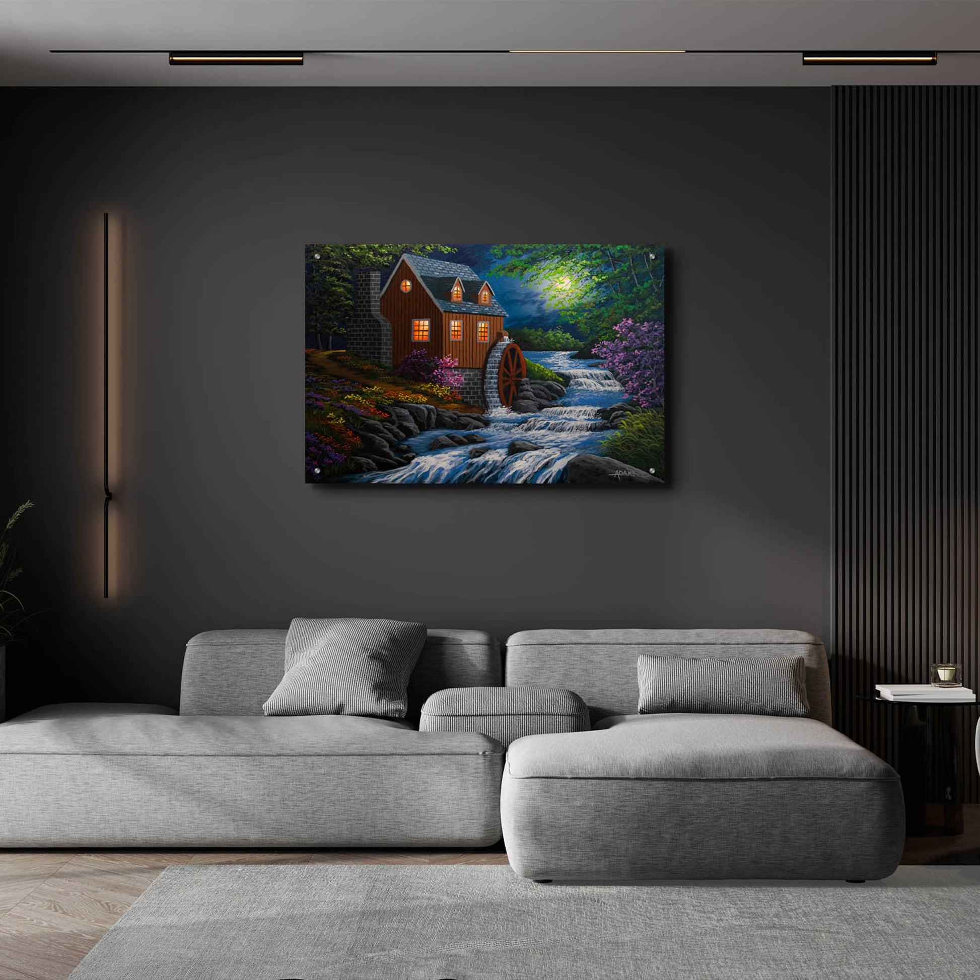 Epic Art 'Moonlit Mill' by Gary Adams, Acrylic Glass Wall Art,36x24