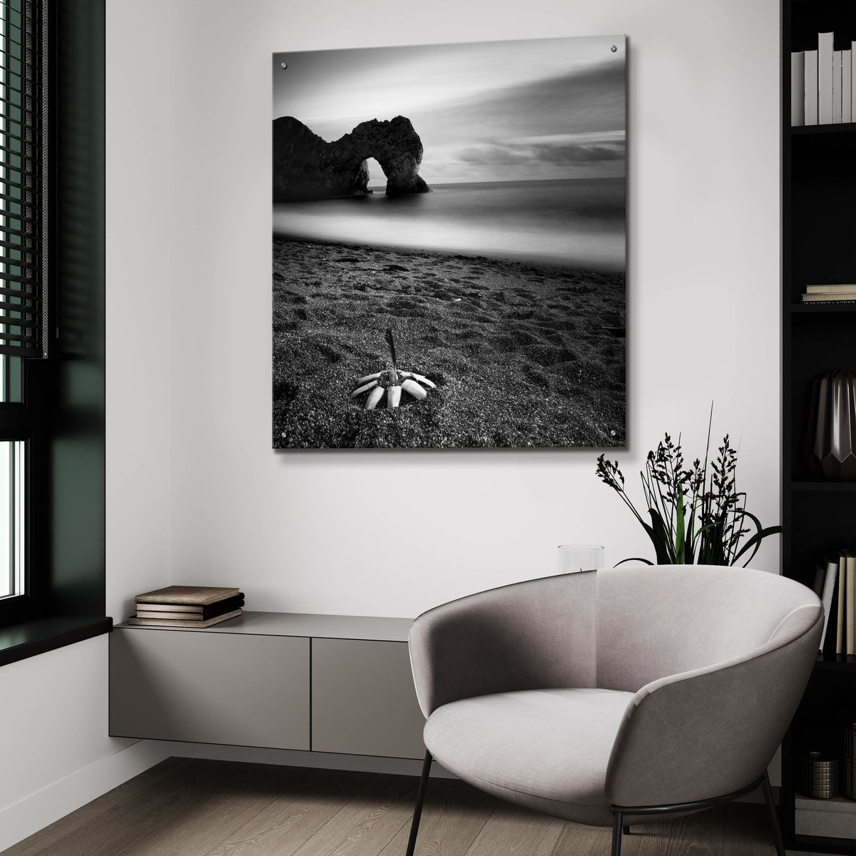 Epic Art 'Durdle Feather' by Nina Papiorek, Acrylic Glass Wall Art,36x36