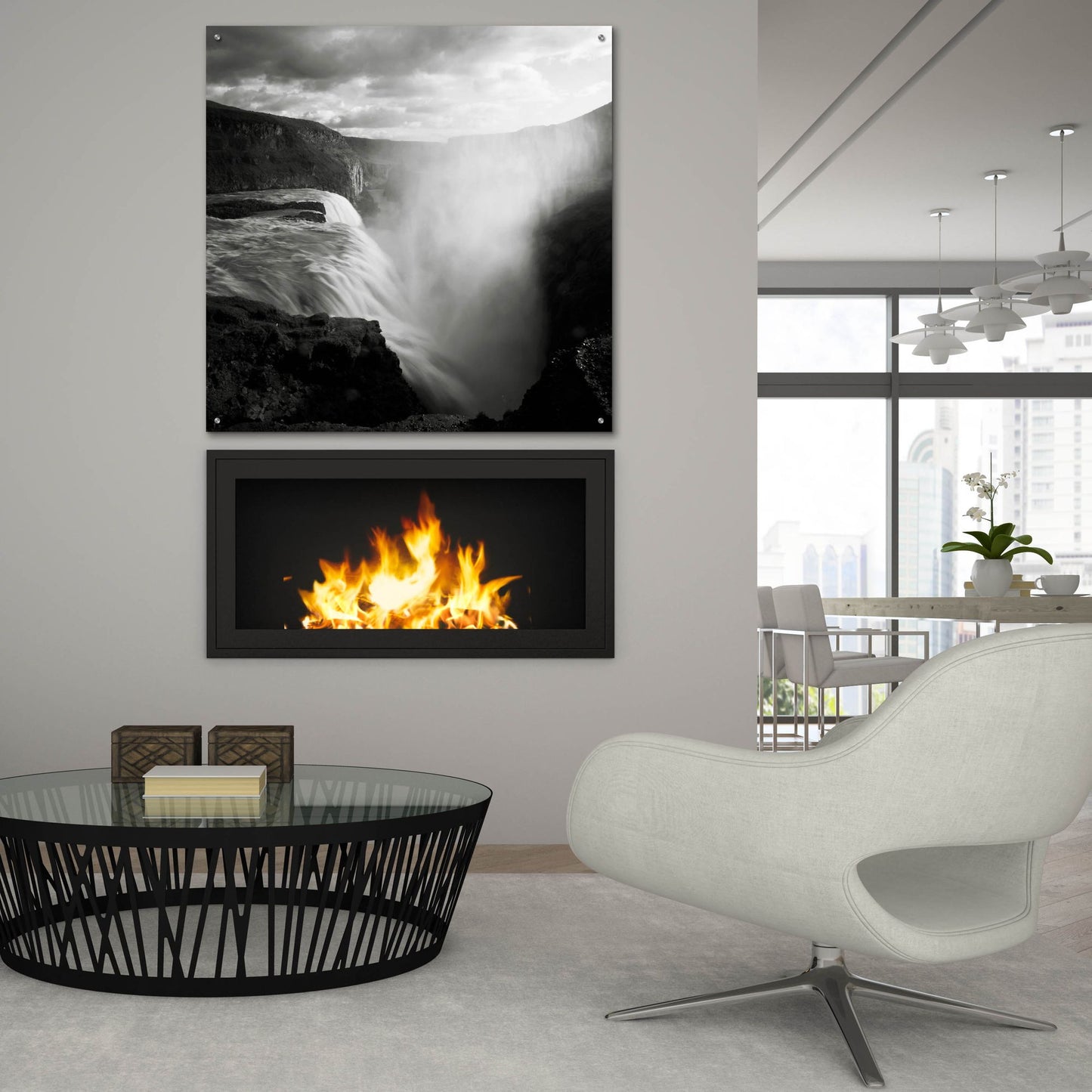 Epic Art 'Iceland Gullfoss' by Nina Papiorek, Acrylic Glass Wall Art,36x36