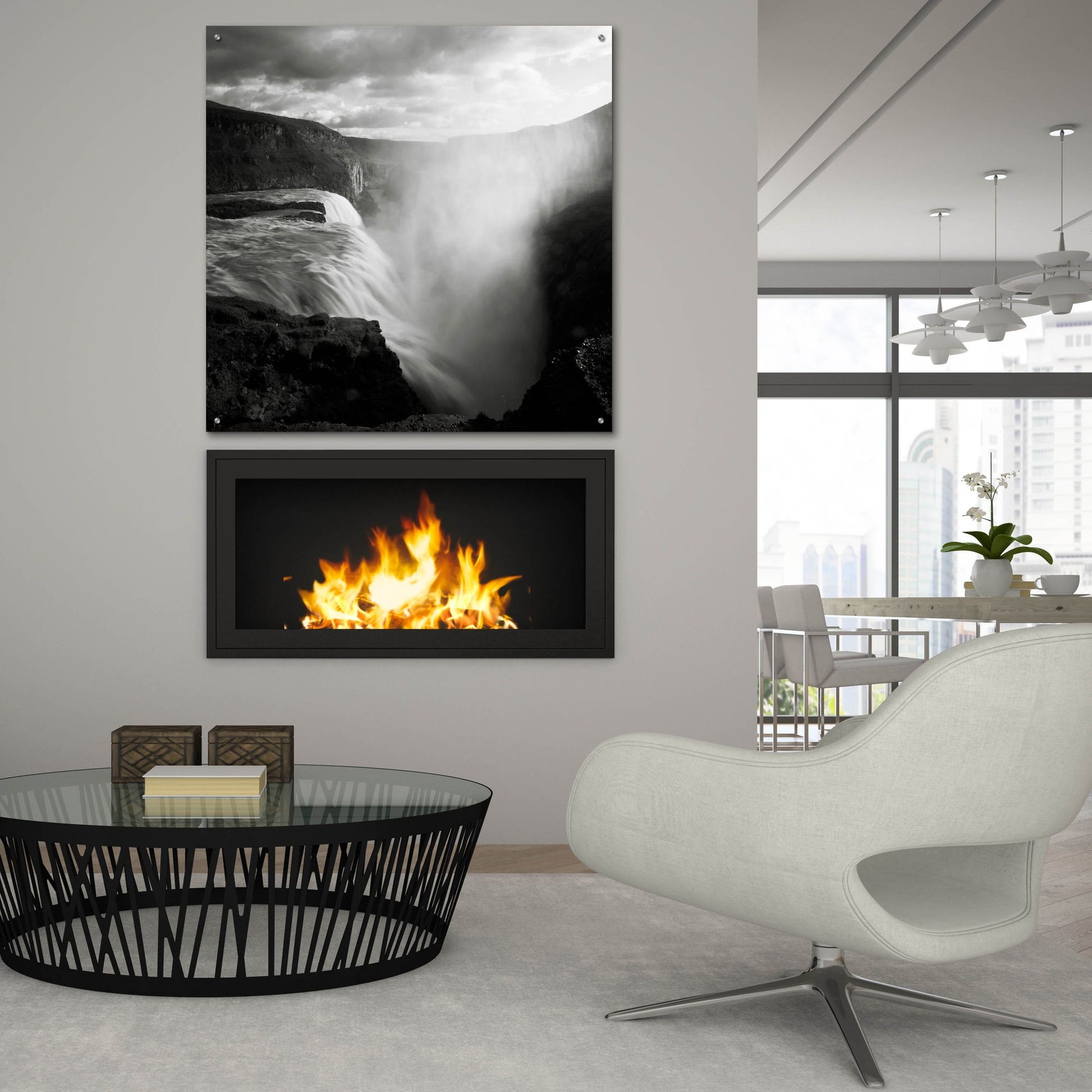 Epic Art 'Iceland Gullfoss' by Nina Papiorek, Acrylic Glass Wall Art,36x36