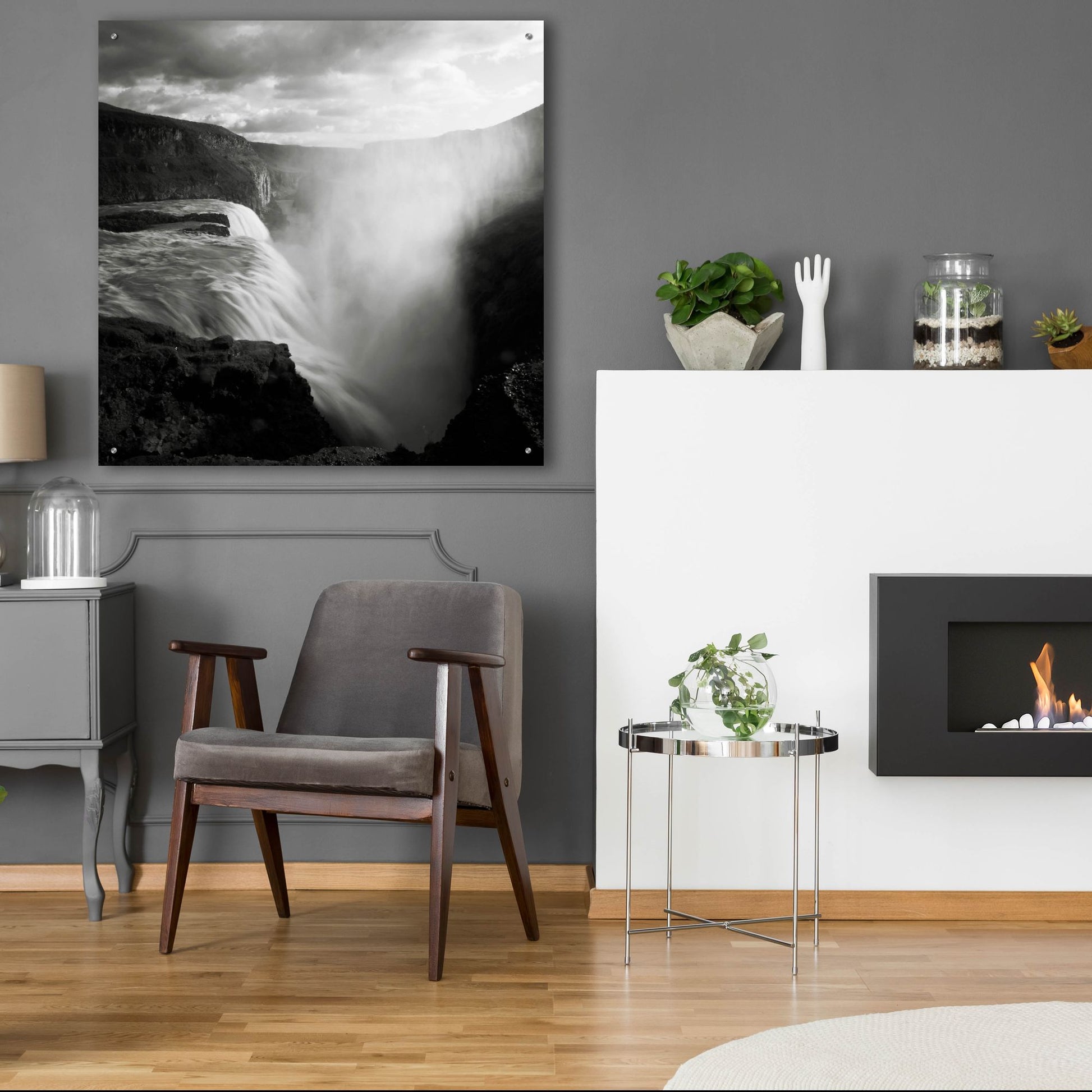 Epic Art 'Iceland Gullfoss' by Nina Papiorek, Acrylic Glass Wall Art,36x36