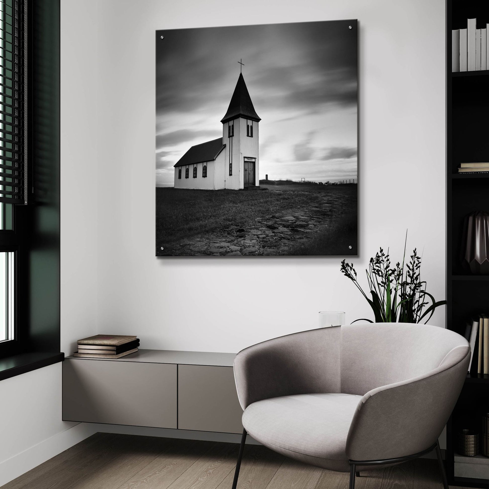 Epic Art 'Iceland Hellnar Church' by Nina Papiorek, Acrylic Glass Wall Art,36x36