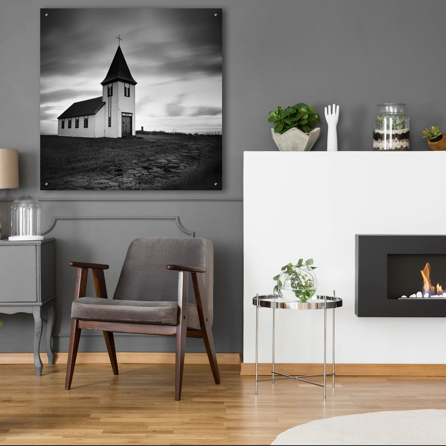 Epic Art 'Iceland Hellnar Church' by Nina Papiorek, Acrylic Glass Wall Art,36x36