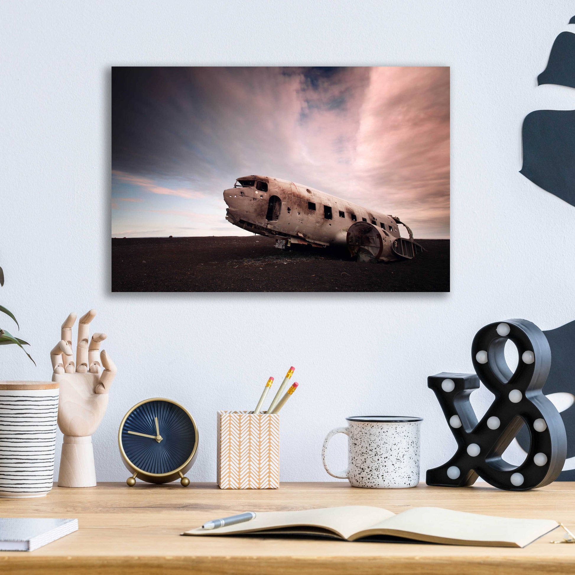 Epic Art 'Iceland Plane Wreck' by Nina Papiorek, Acrylic Glass Wall Art,16x12