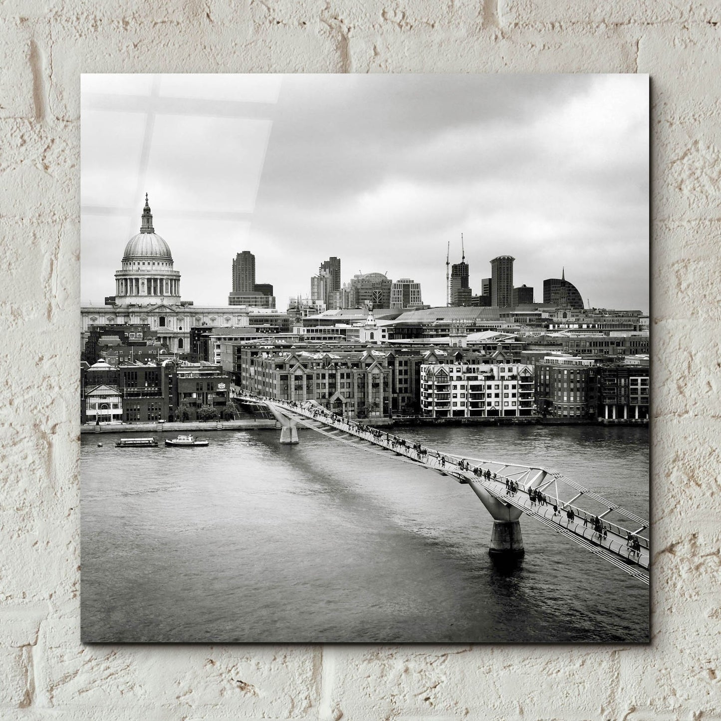 Epic Art 'London Millenium Bridge' by Nina Papiorek, Acrylic Glass Wall Art,12x12