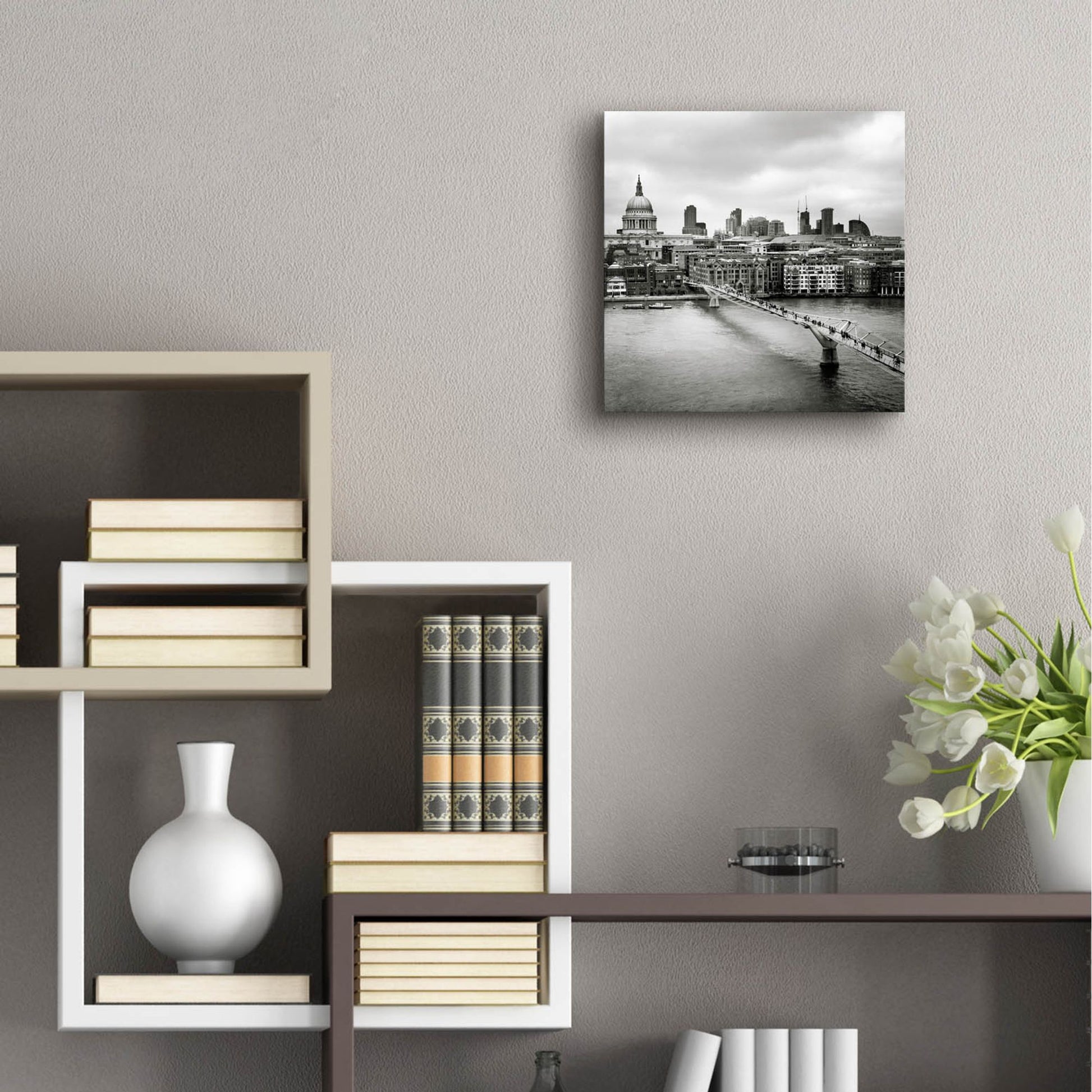 Epic Art 'London Millenium Bridge' by Nina Papiorek, Acrylic Glass Wall Art,12x12