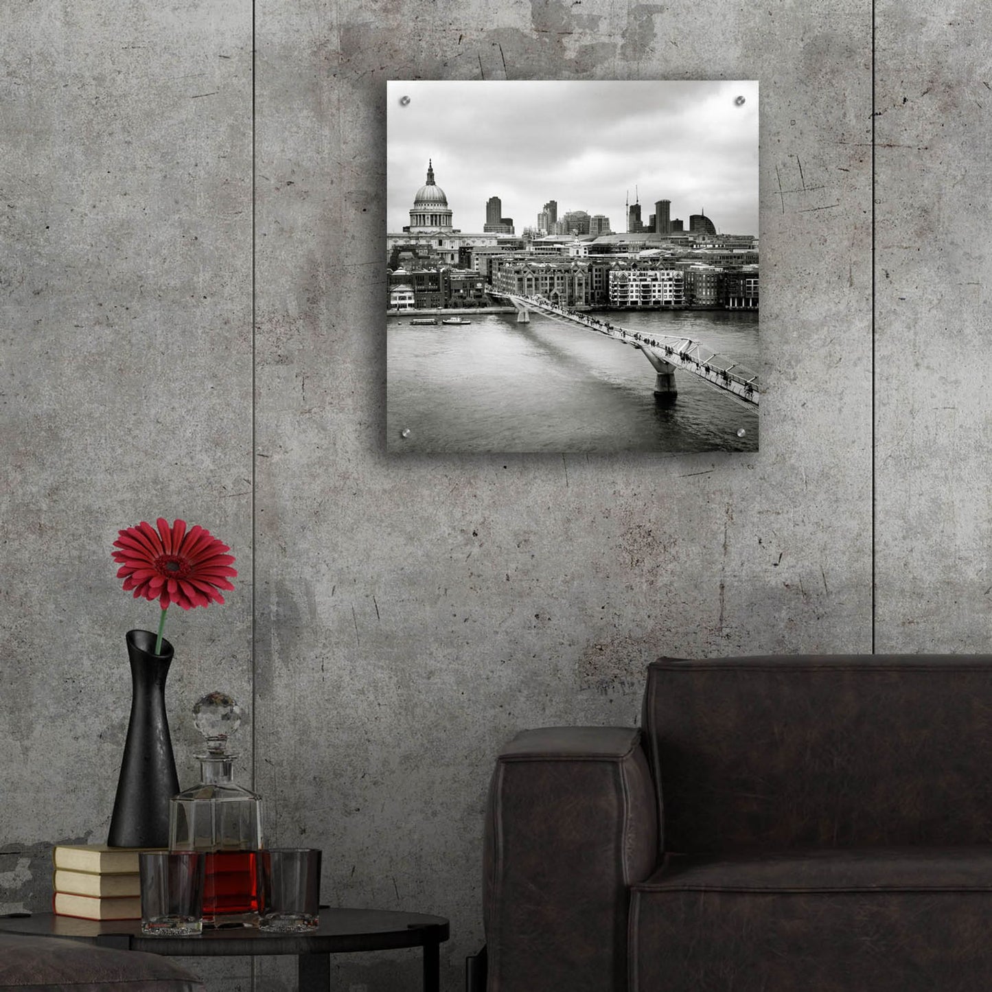 Epic Art 'London Millenium Bridge' by Nina Papiorek, Acrylic Glass Wall Art,24x24