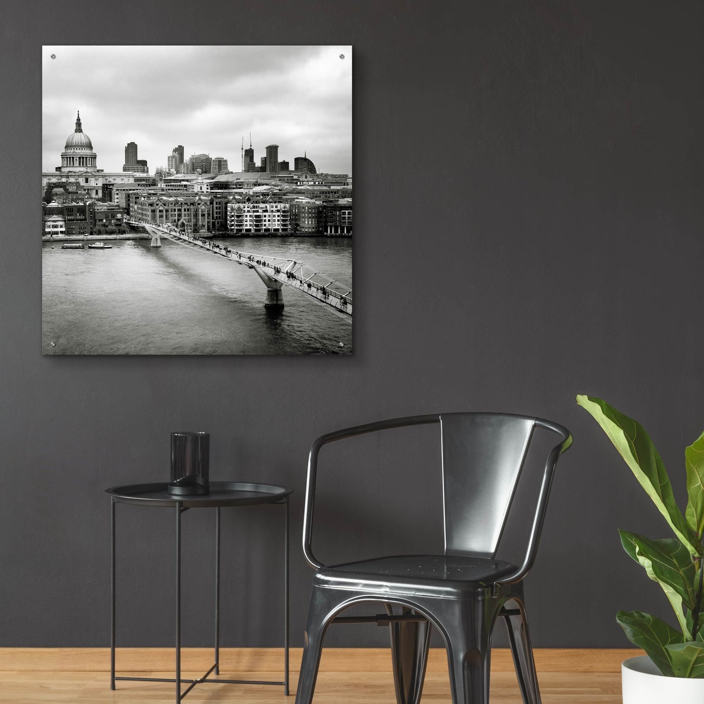 Epic Art 'London Millenium Bridge' by Nina Papiorek, Acrylic Glass Wall Art,36x36