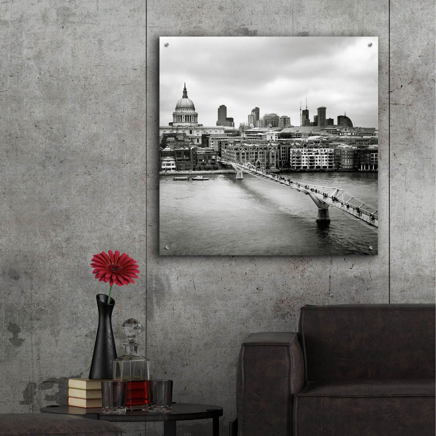 Epic Art 'London Millenium Bridge' by Nina Papiorek, Acrylic Glass Wall Art,36x36