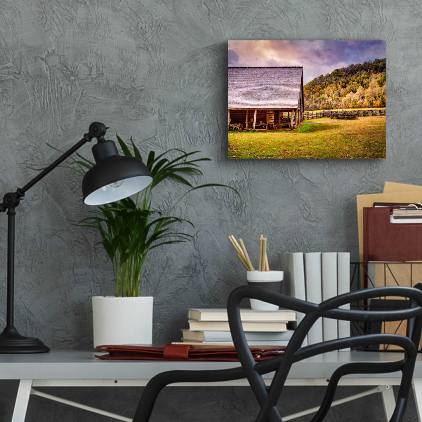 Epic Art 'Cabin in Autumn' by Grace Fine Arts Photography, Acrylic Glass Wall Art,16x12