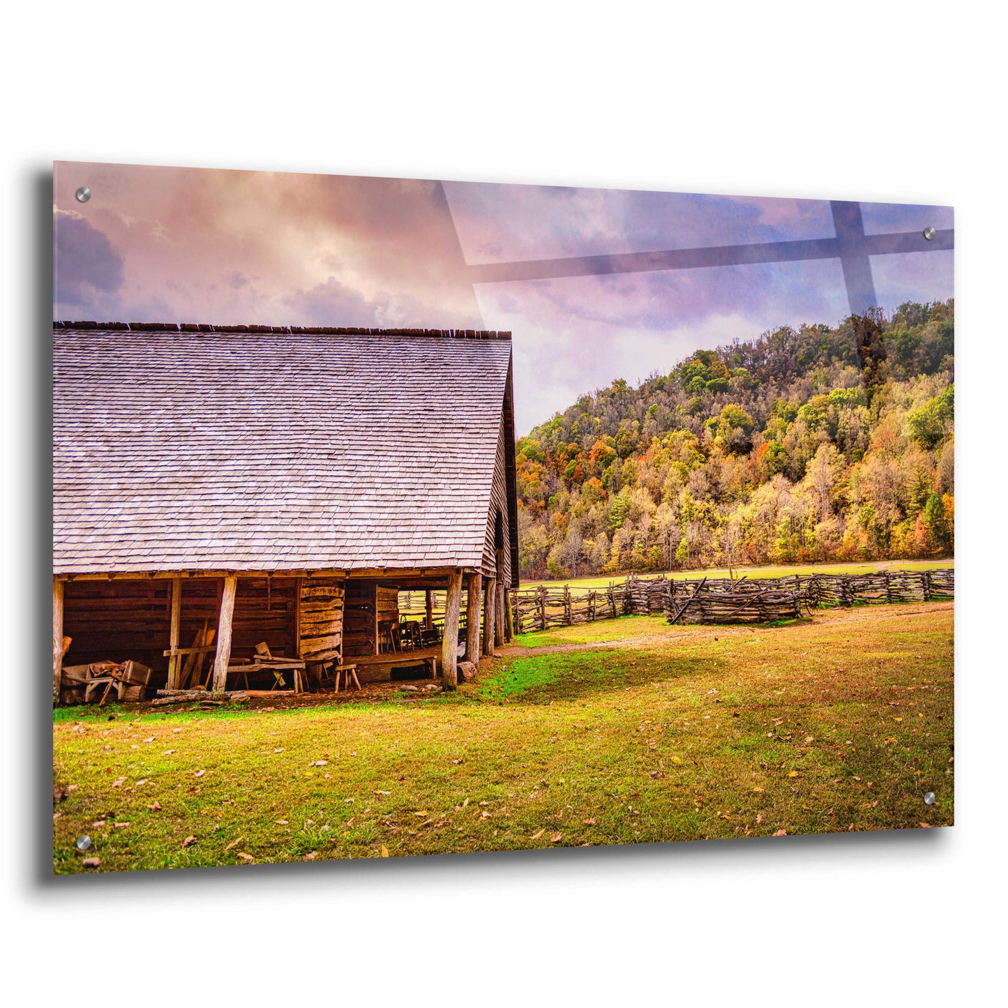 Epic Art 'Cabin in Autumn' by Grace Fine Arts Photography, Acrylic Glass Wall Art,36x24