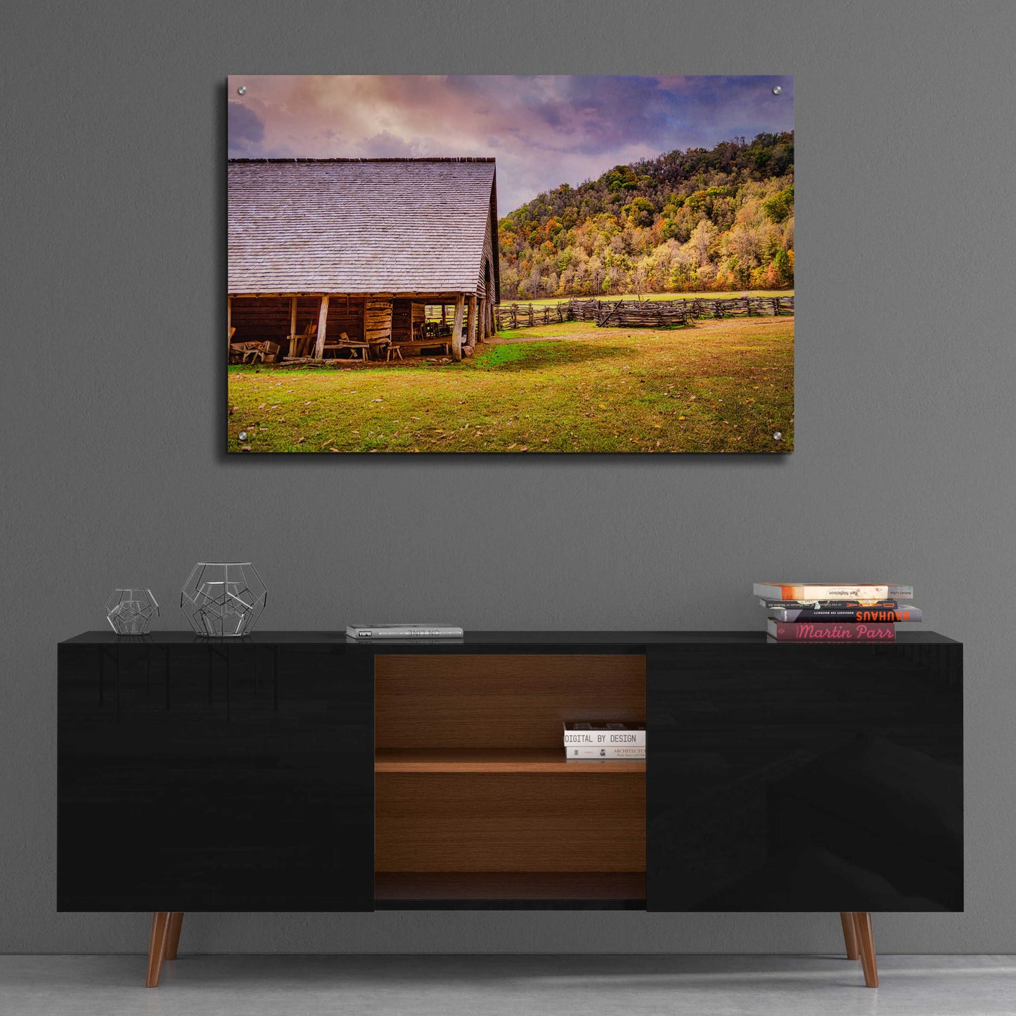 Epic Art 'Cabin in Autumn' by Grace Fine Arts Photography, Acrylic Glass Wall Art,36x24