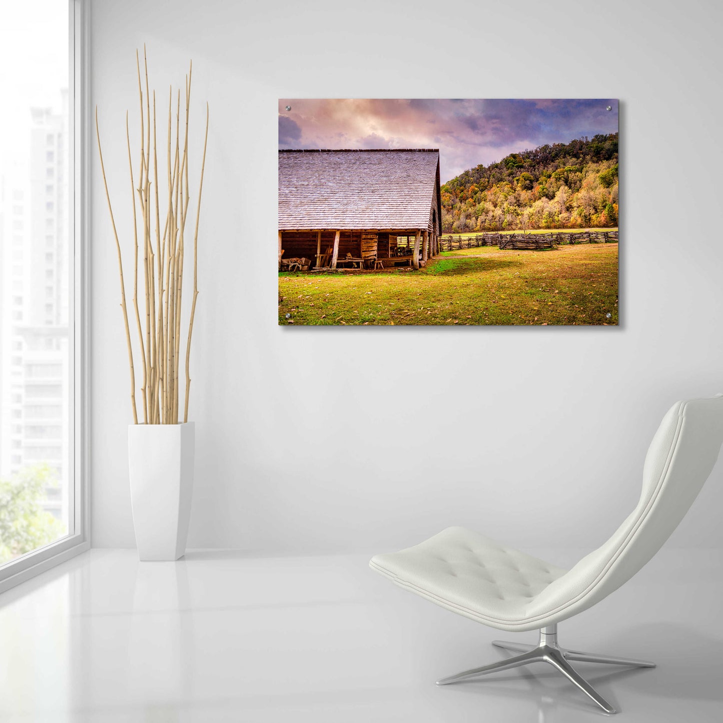 Epic Art 'Cabin in Autumn' by Grace Fine Arts Photography, Acrylic Glass Wall Art,36x24