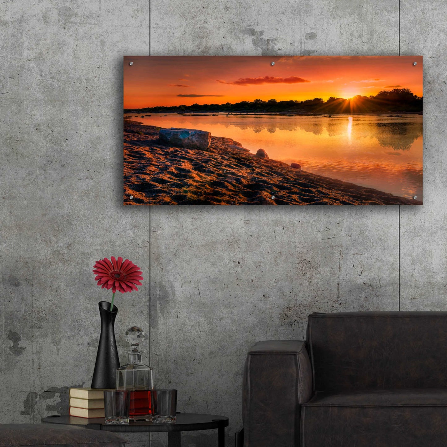 Epic Art 'Llano Sunset' by Grace Fine Arts Photography, Acrylic Glass Wall Art,48x24