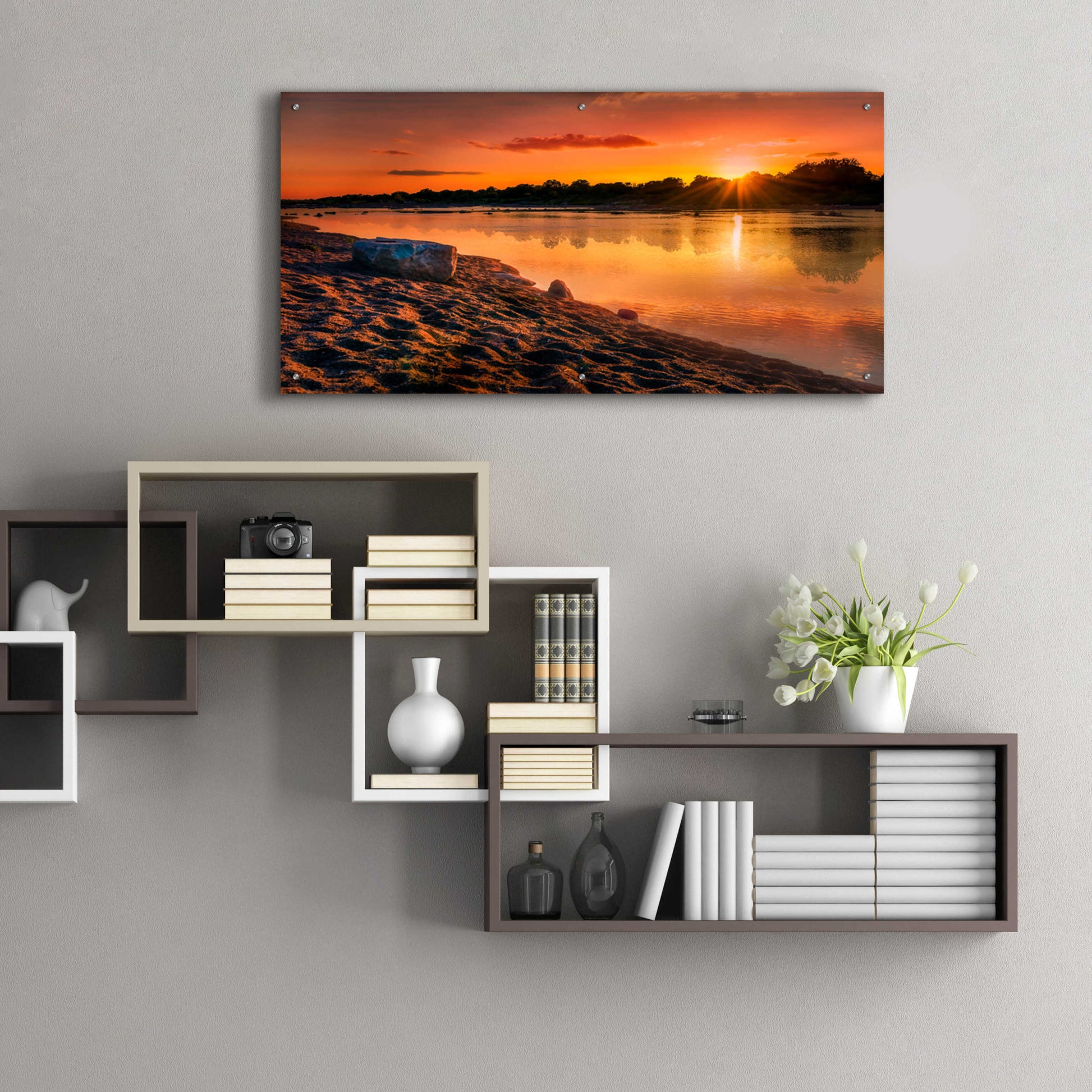 Epic Art 'Llano Sunset' by Grace Fine Arts Photography, Acrylic Glass Wall Art,48x24