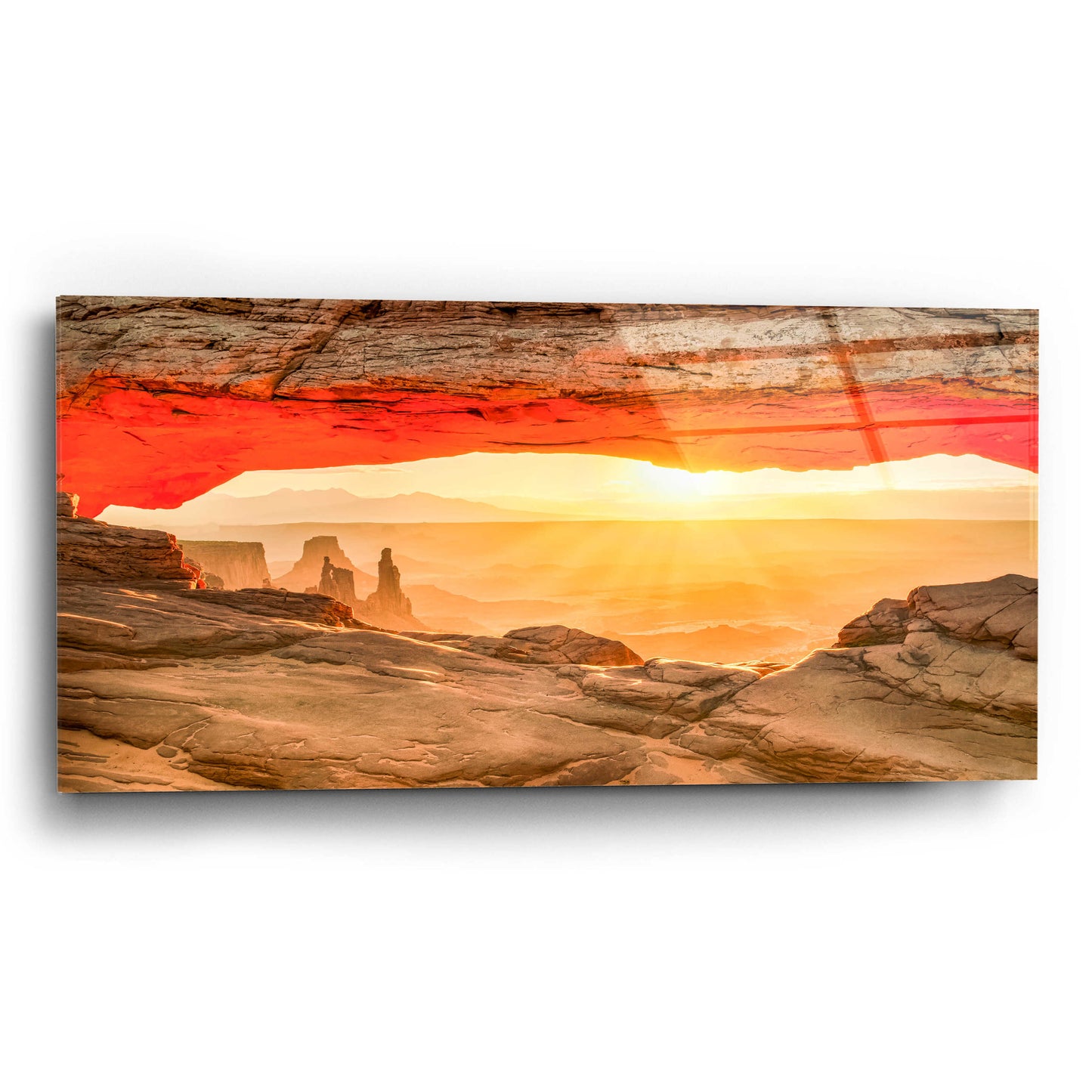 Epic Art 'Mesa Arch Sun Flare 2' by Grace Fine Arts Photography, Acrylic Glass Wall Art,24x12