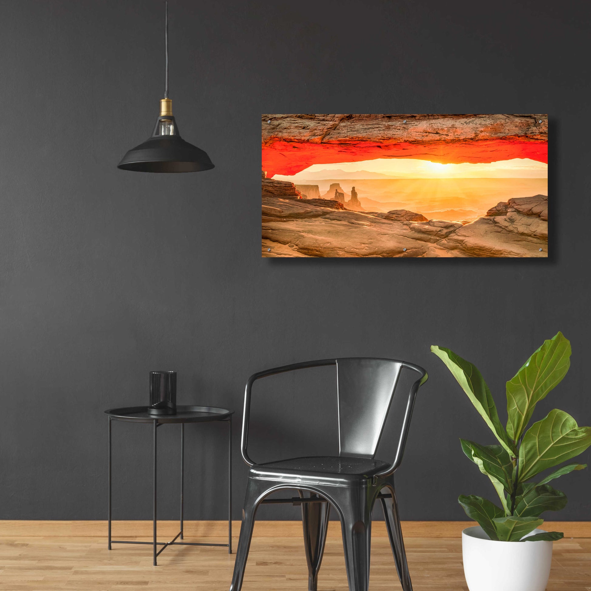 Epic Art 'Mesa Arch Sun Flare 2' by Grace Fine Arts Photography, Acrylic Glass Wall Art,48x24