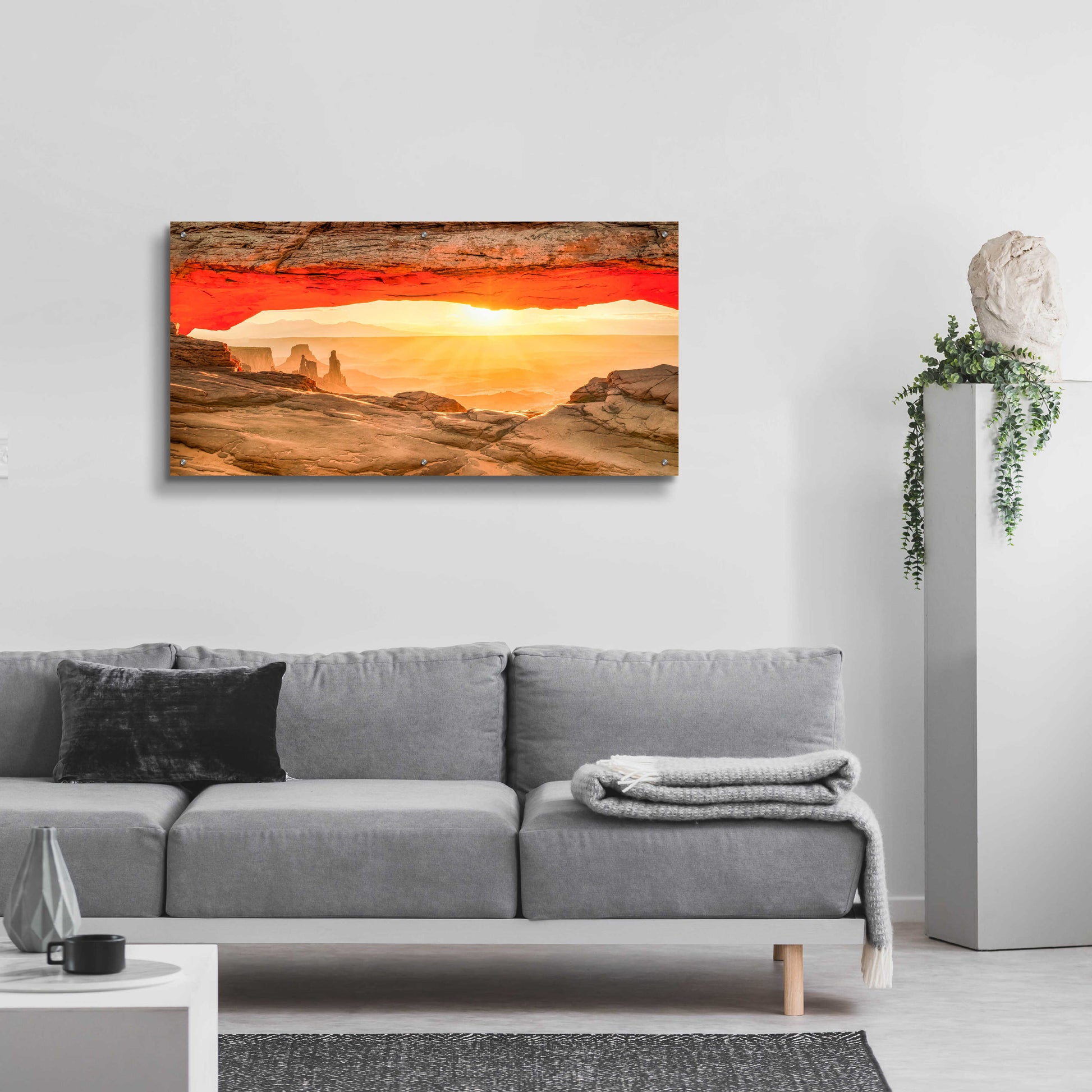 Epic Art 'Mesa Arch Sun Flare 2' by Grace Fine Arts Photography, Acrylic Glass Wall Art,48x24