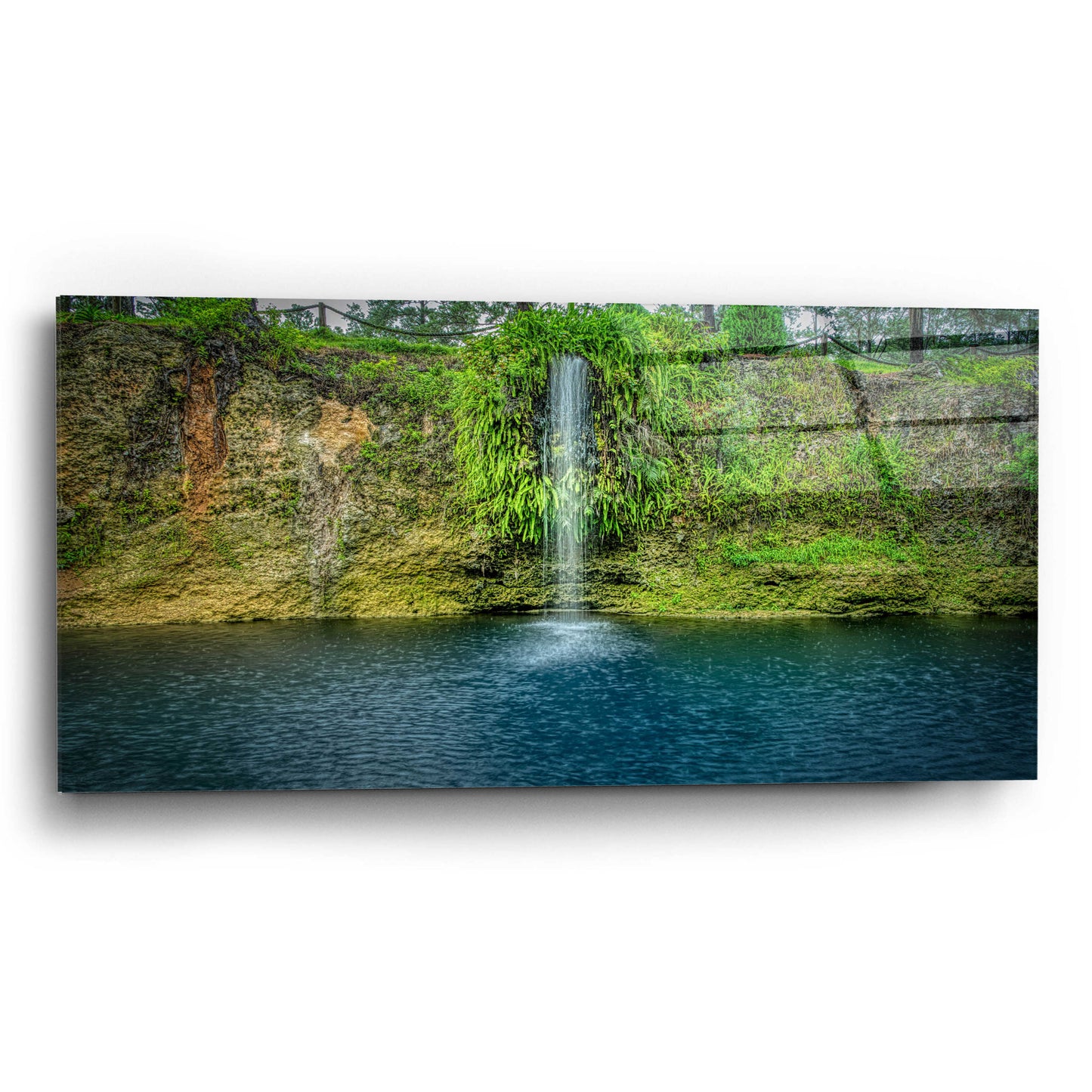 Epic Art 'Rainy Afternoon at Blue Grotto' by Grace Fine Arts Photography, Acrylic Glass Wall Art,24x12